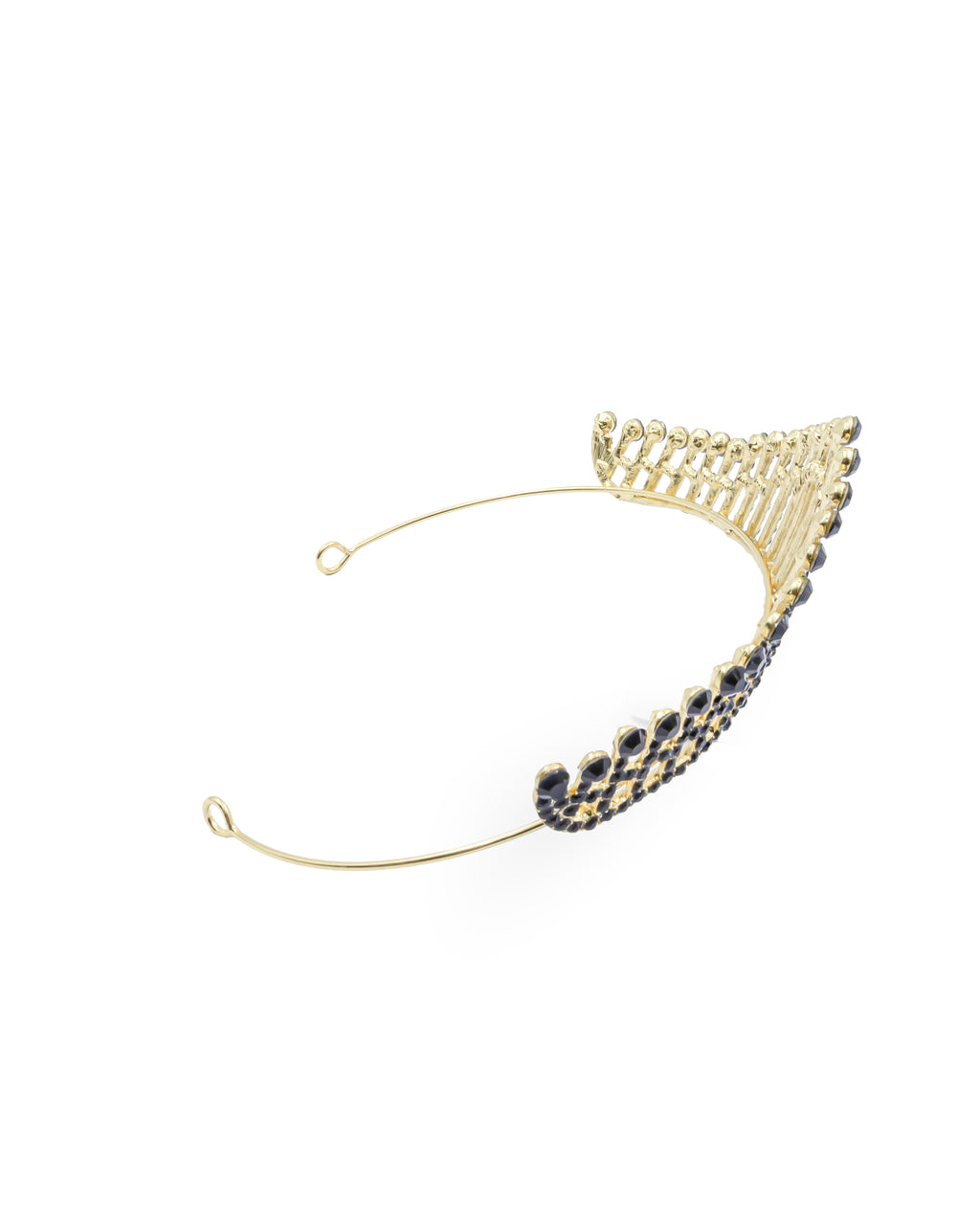 Corona Dorada de Diadema con piedras  - M220 Oro Laminado