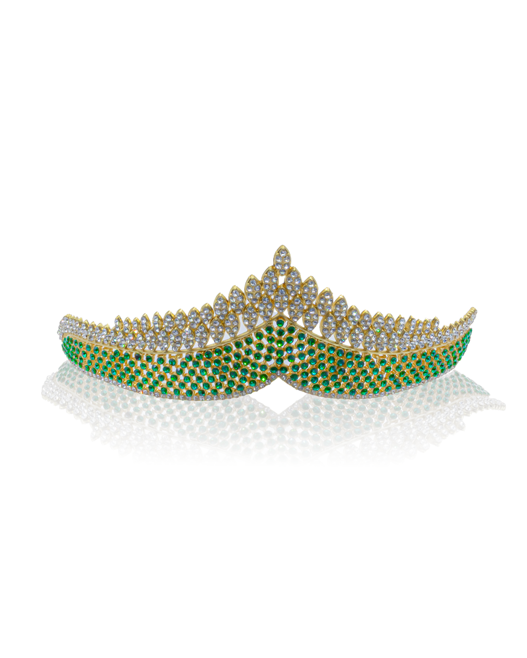 Corona Dorada de Diadema con piedras  - M221 Oro Laminado