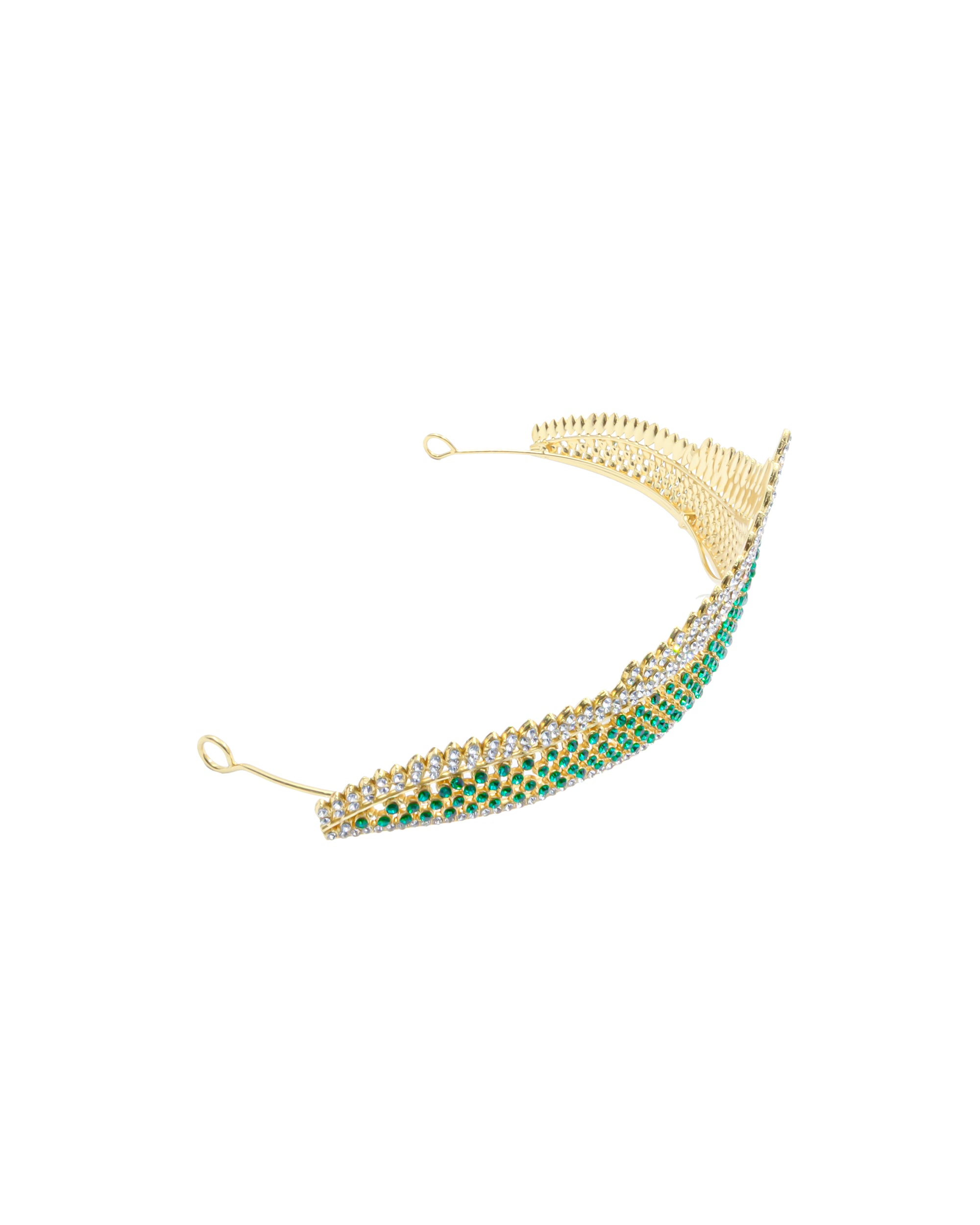 Corona Dorada de Diadema con piedras  - M221 Oro Laminado