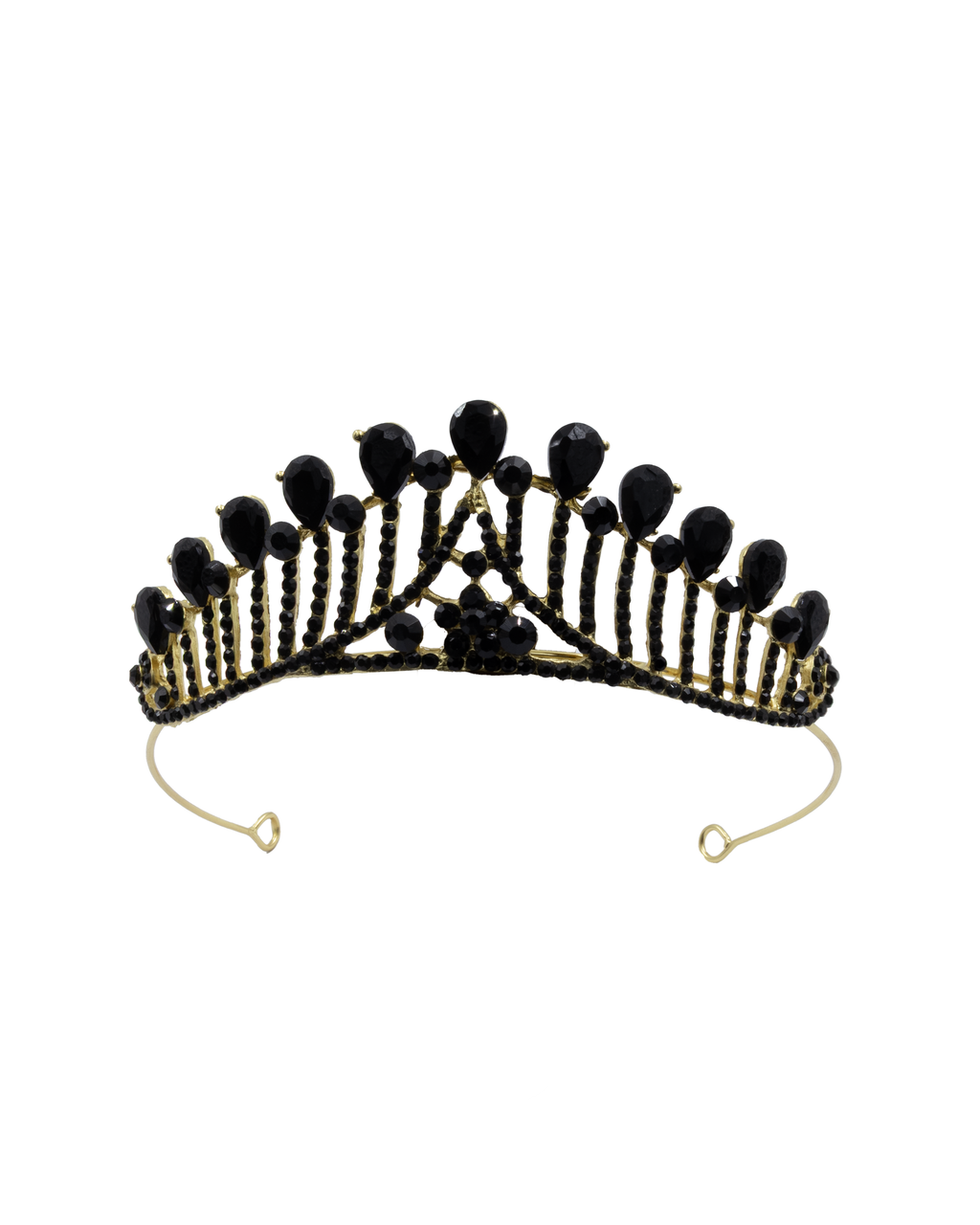 Corona Dorada de Diadema con piedras  - M223 Oro Laminado