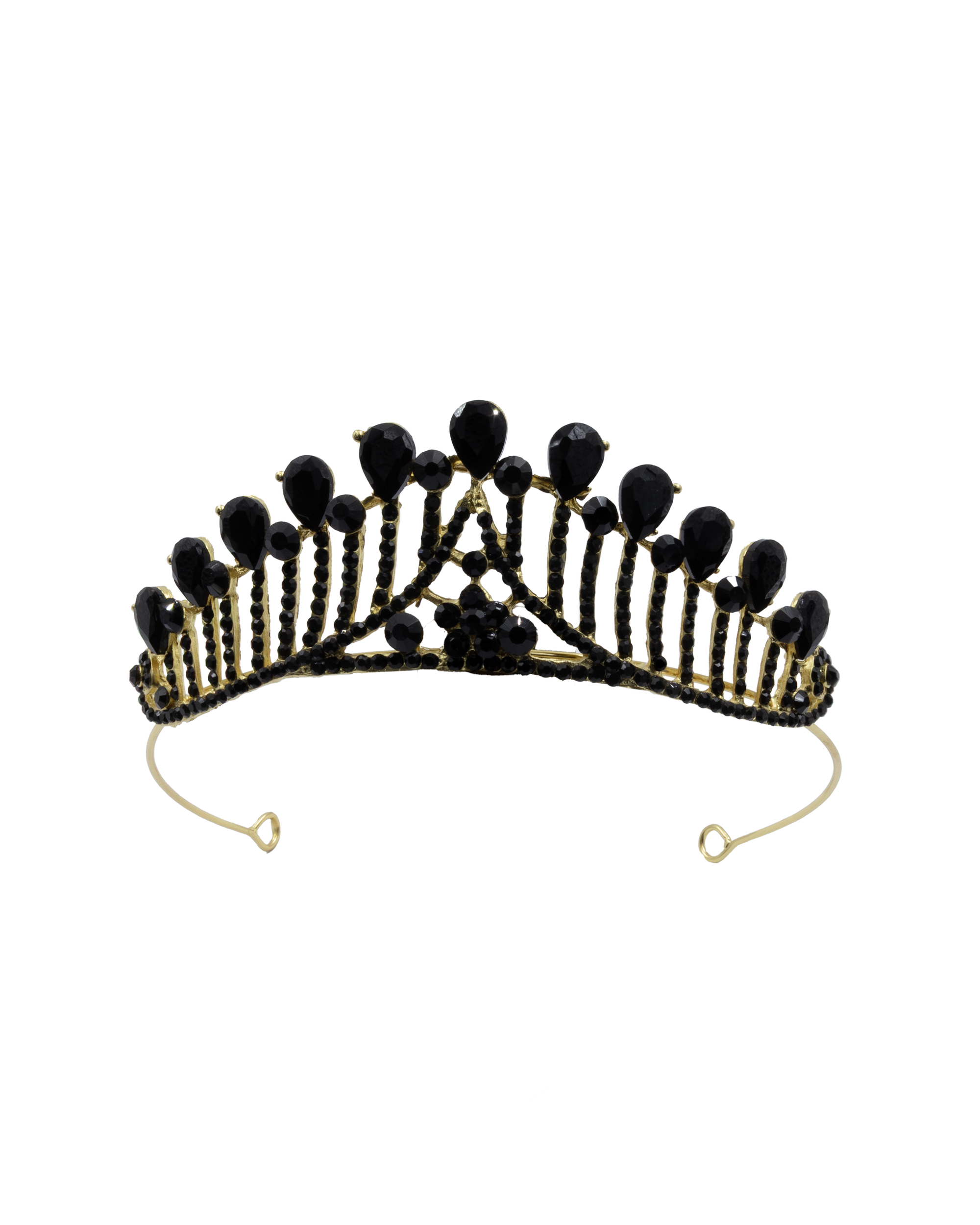 Corona Dorada de Diadema con piedras  - M223 Oro Laminado