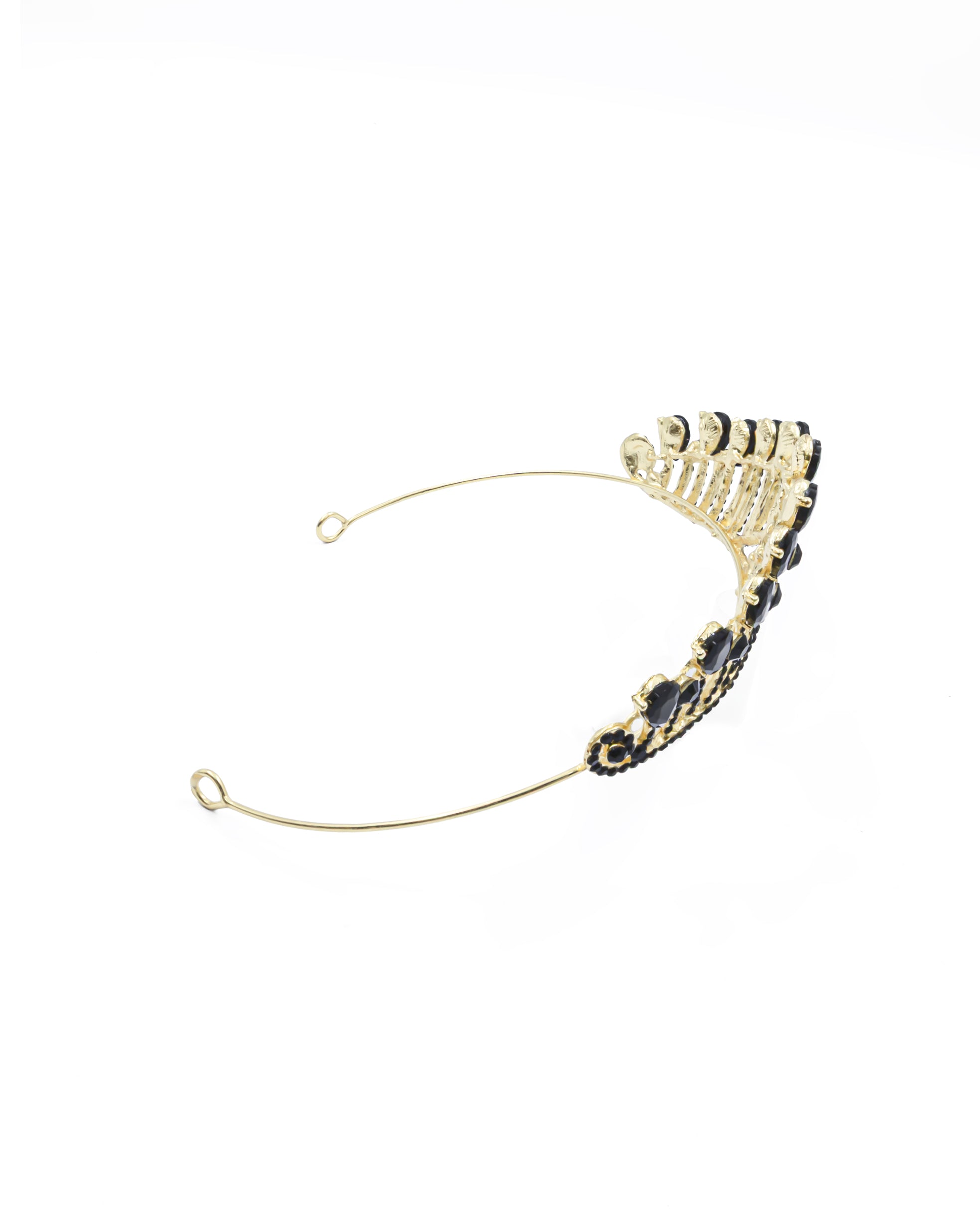 Corona Dorada de Diadema con piedras  - M223 Oro Laminado