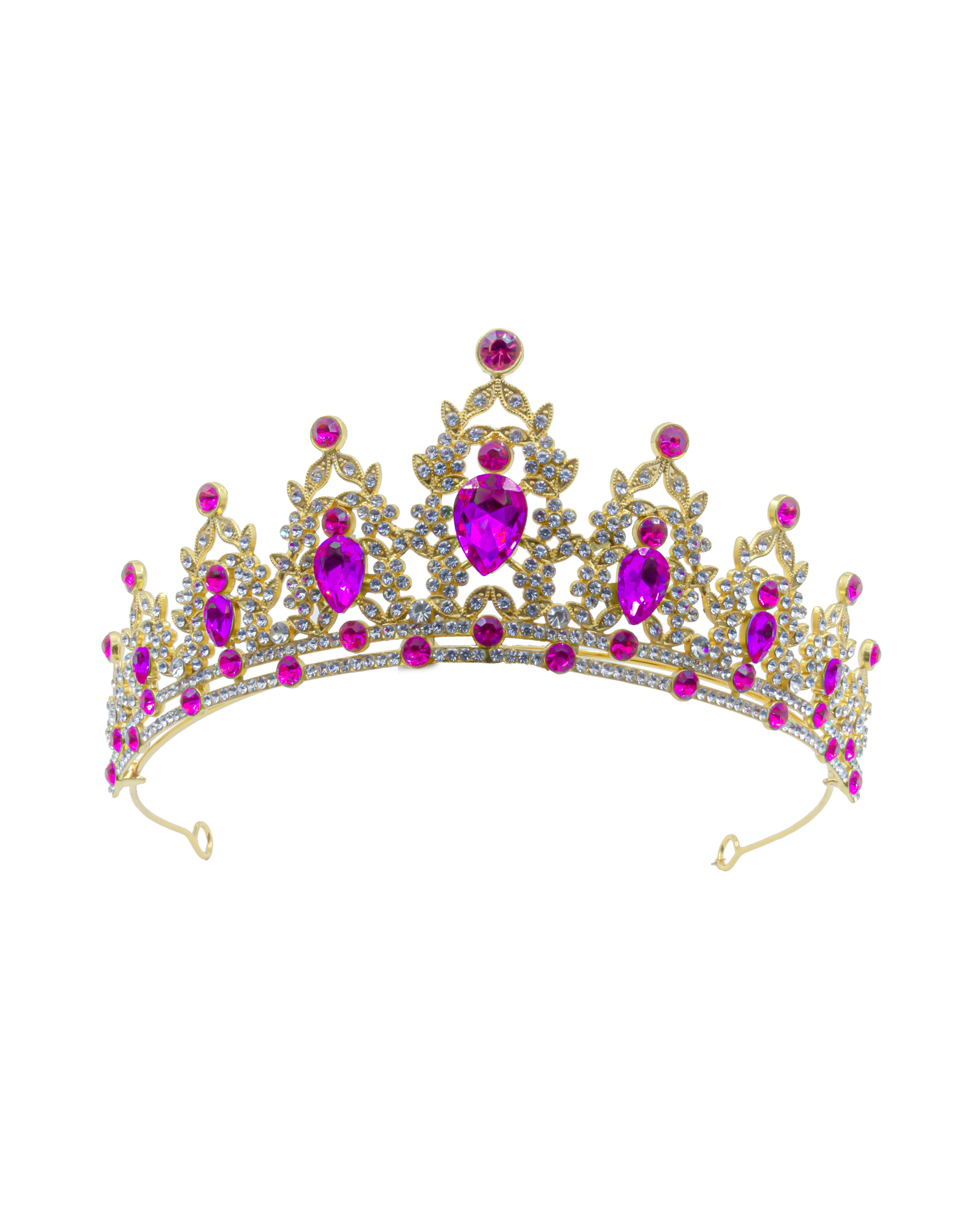 Corona Dorada de Diadema con piedras  - M224 Oro Laminado