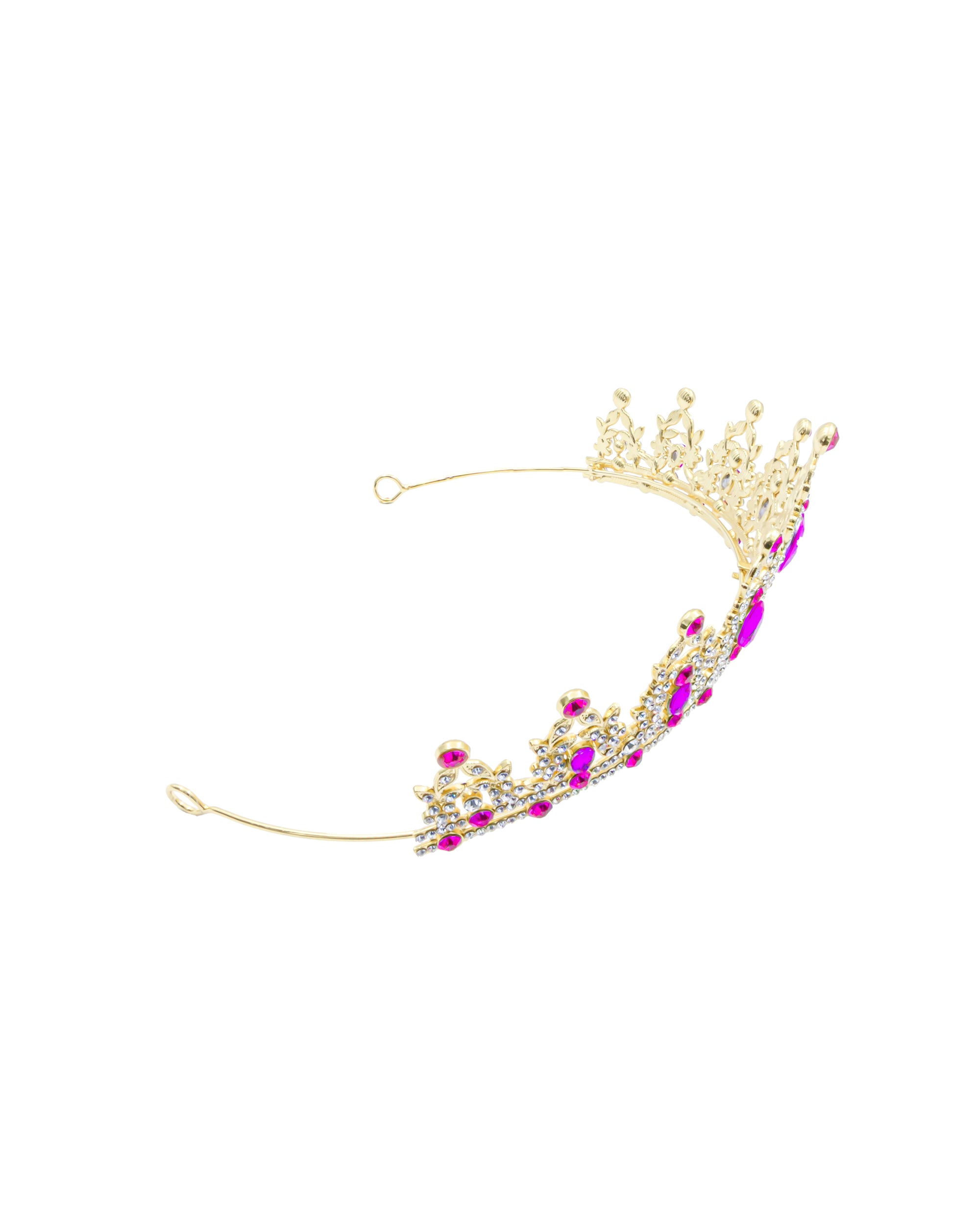 Corona Dorada de Diadema con piedras  - M224 Oro Laminado