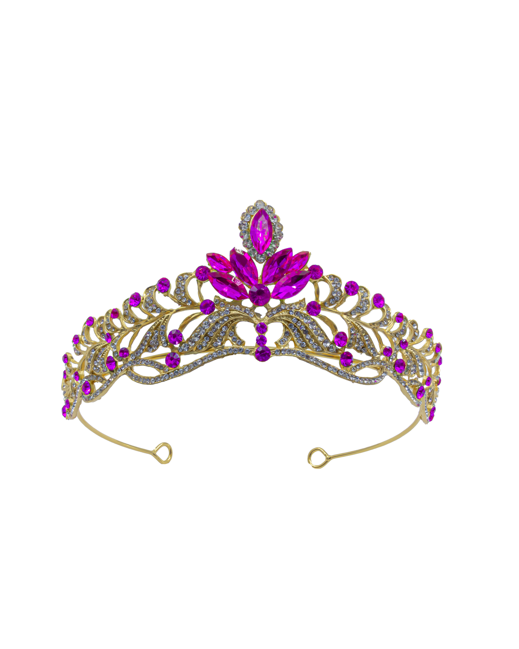 Corona Dorada de Diadema con piedras  - M225 Oro Laminado