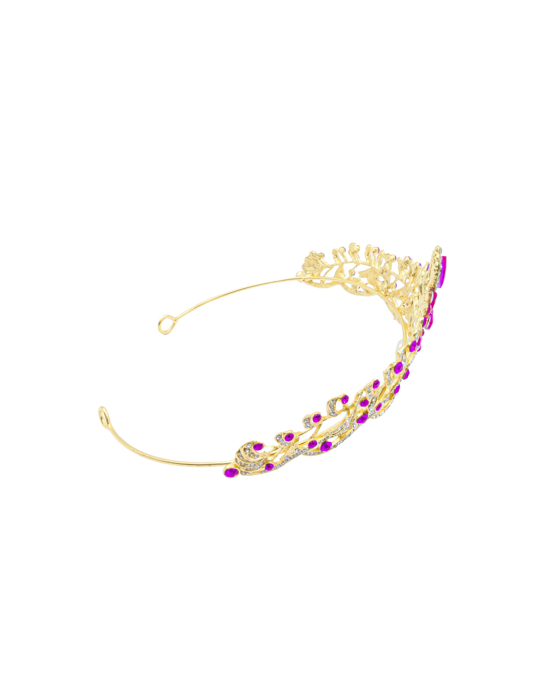 Corona Dorada de Diadema con piedras  - M225 Oro Laminado