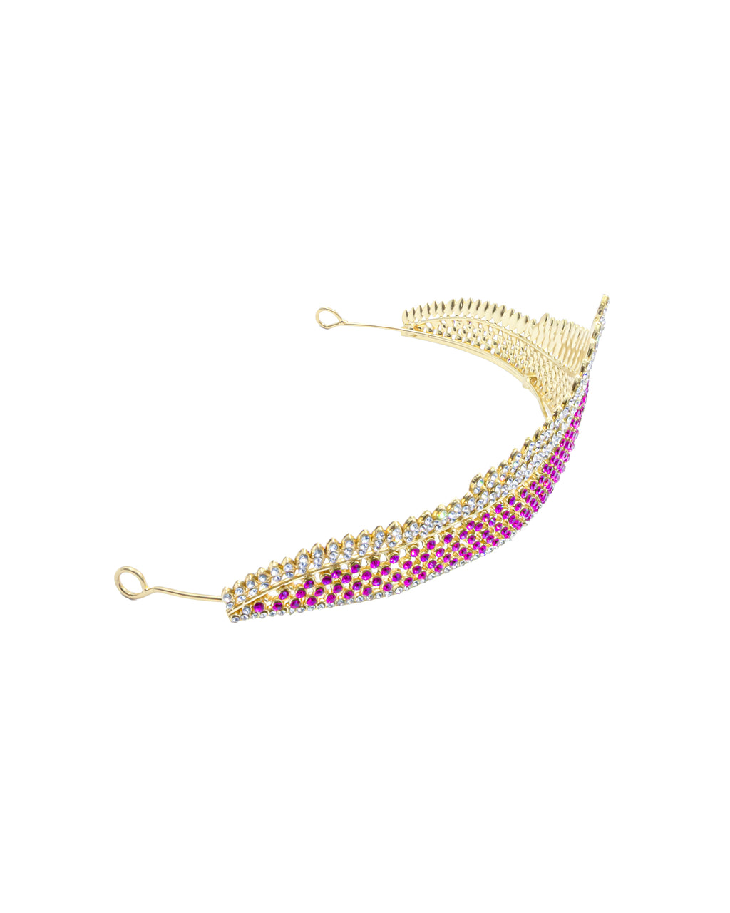Corona Dorada de Diadema con piedras  - M228 Oro Laminado