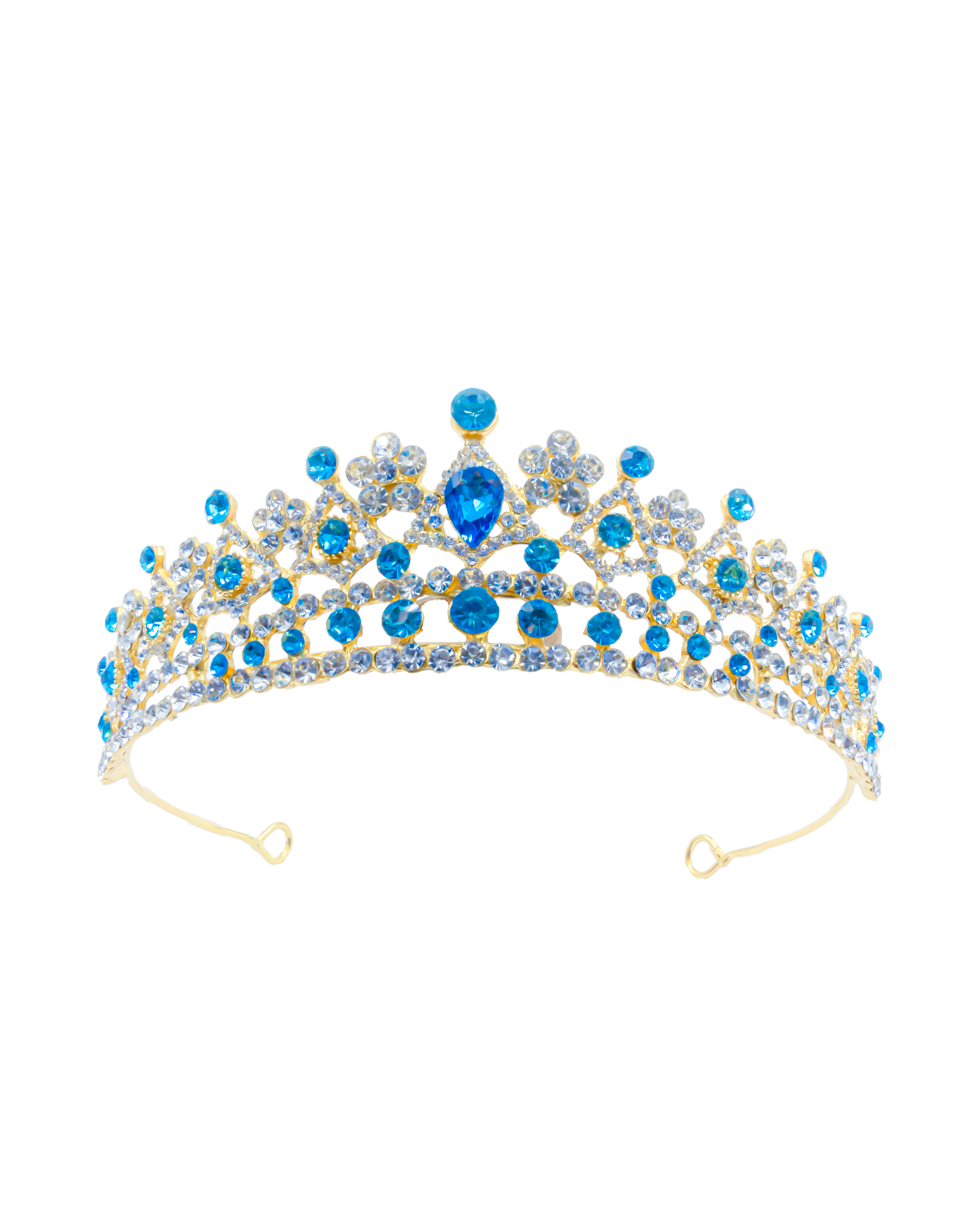 Corona Dorada de Diadema con piedras  - M229 Oro Laminado