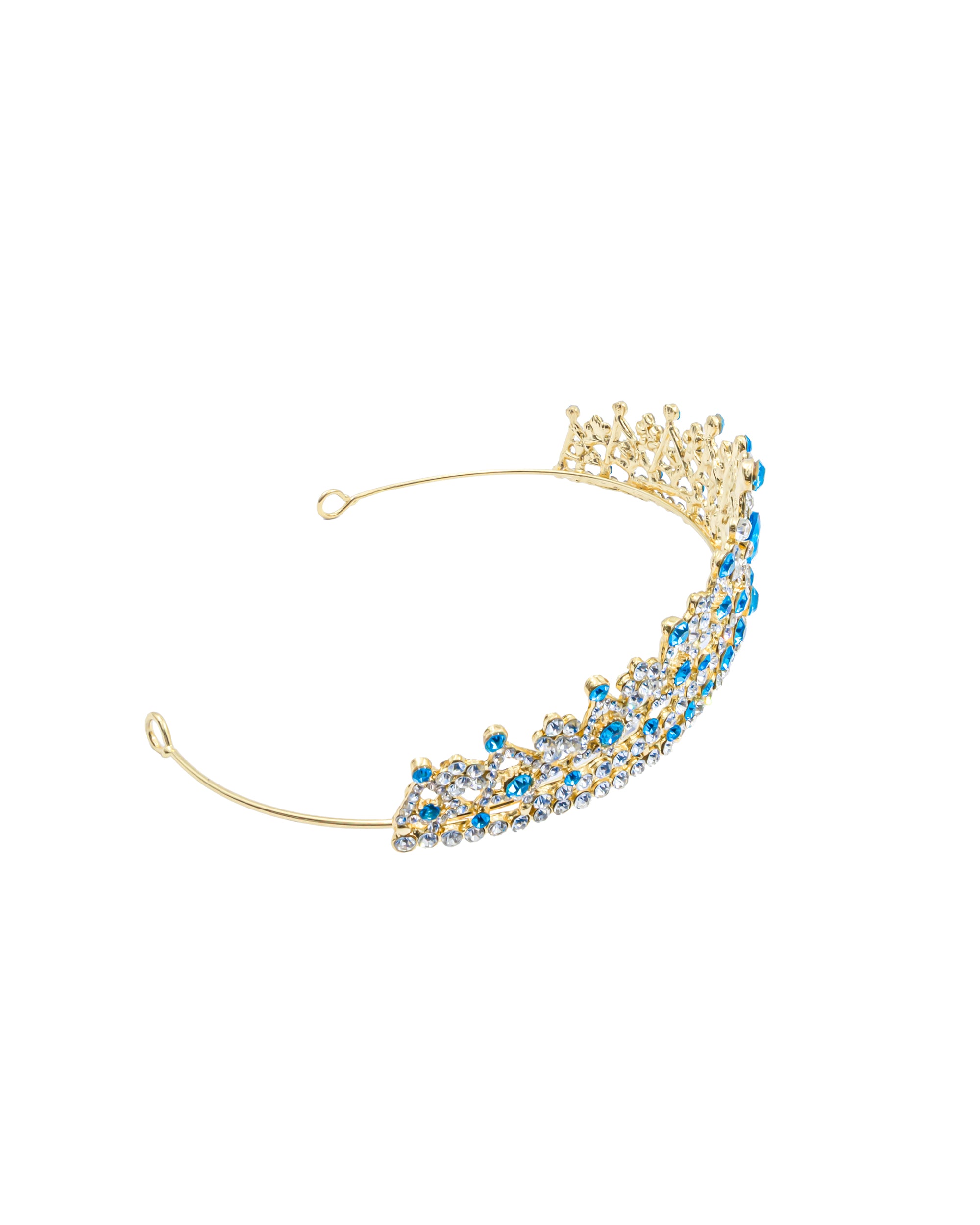 Corona Dorada de Diadema con piedras  - M229 Oro Laminado