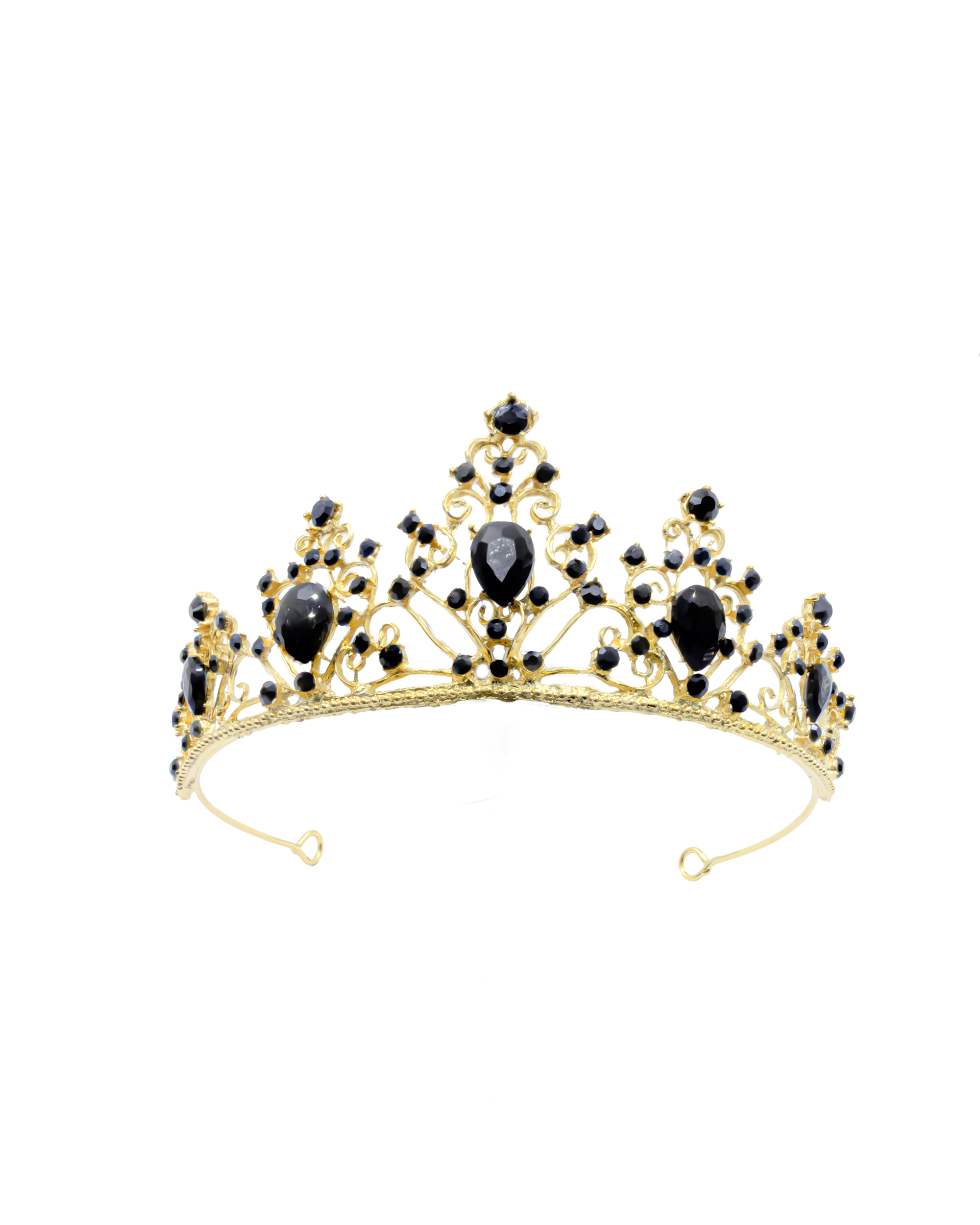 Corona Dorada de Diadema con piedras  - M231 Oro Laminado