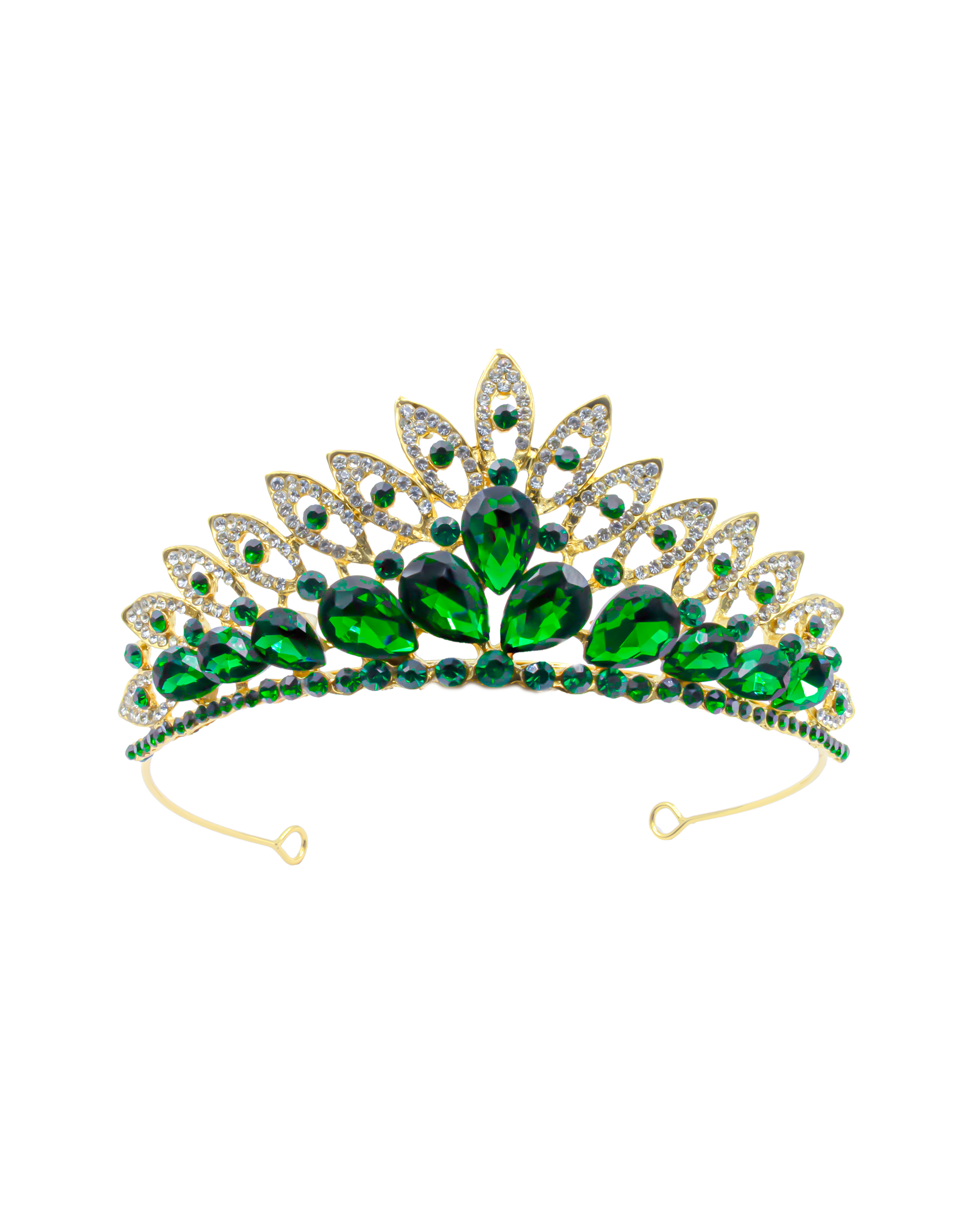 Corona Dorada de Diadema con piedras  - M233 Oro Laminado