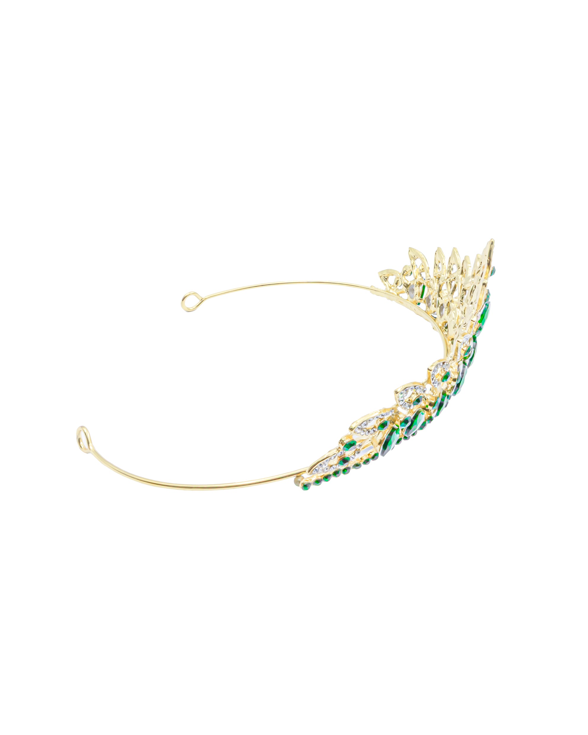 Corona Dorada de Diadema con piedras  - M233 Oro Laminado