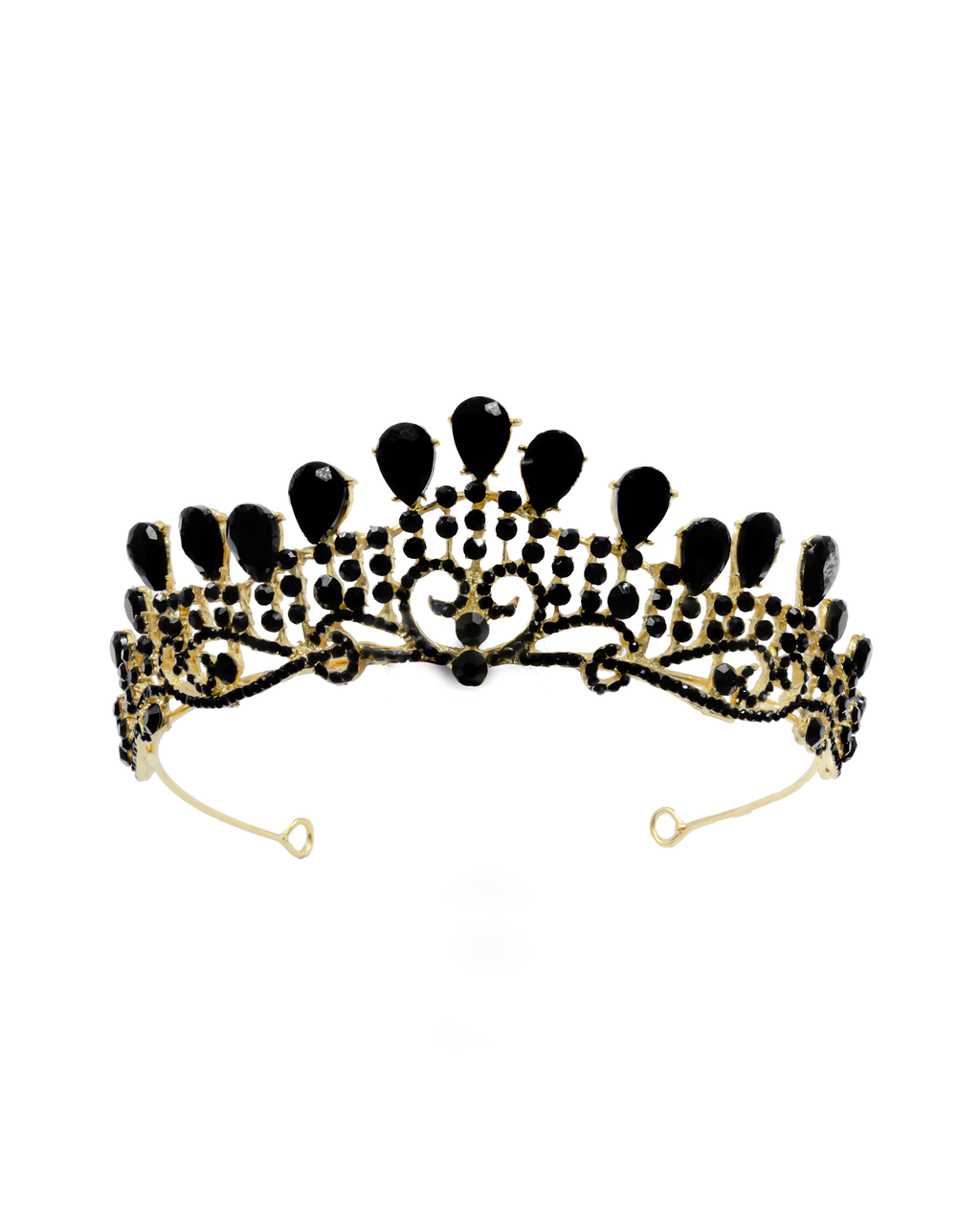 Corona Dorada de Diadema con piedras  - M234 Oro Laminado