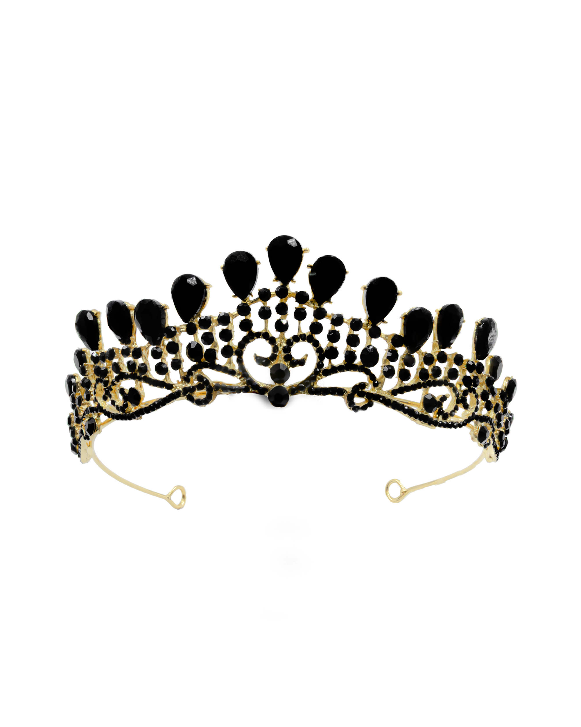 Corona Dorada de Diadema con piedras  - M234 Oro Laminado