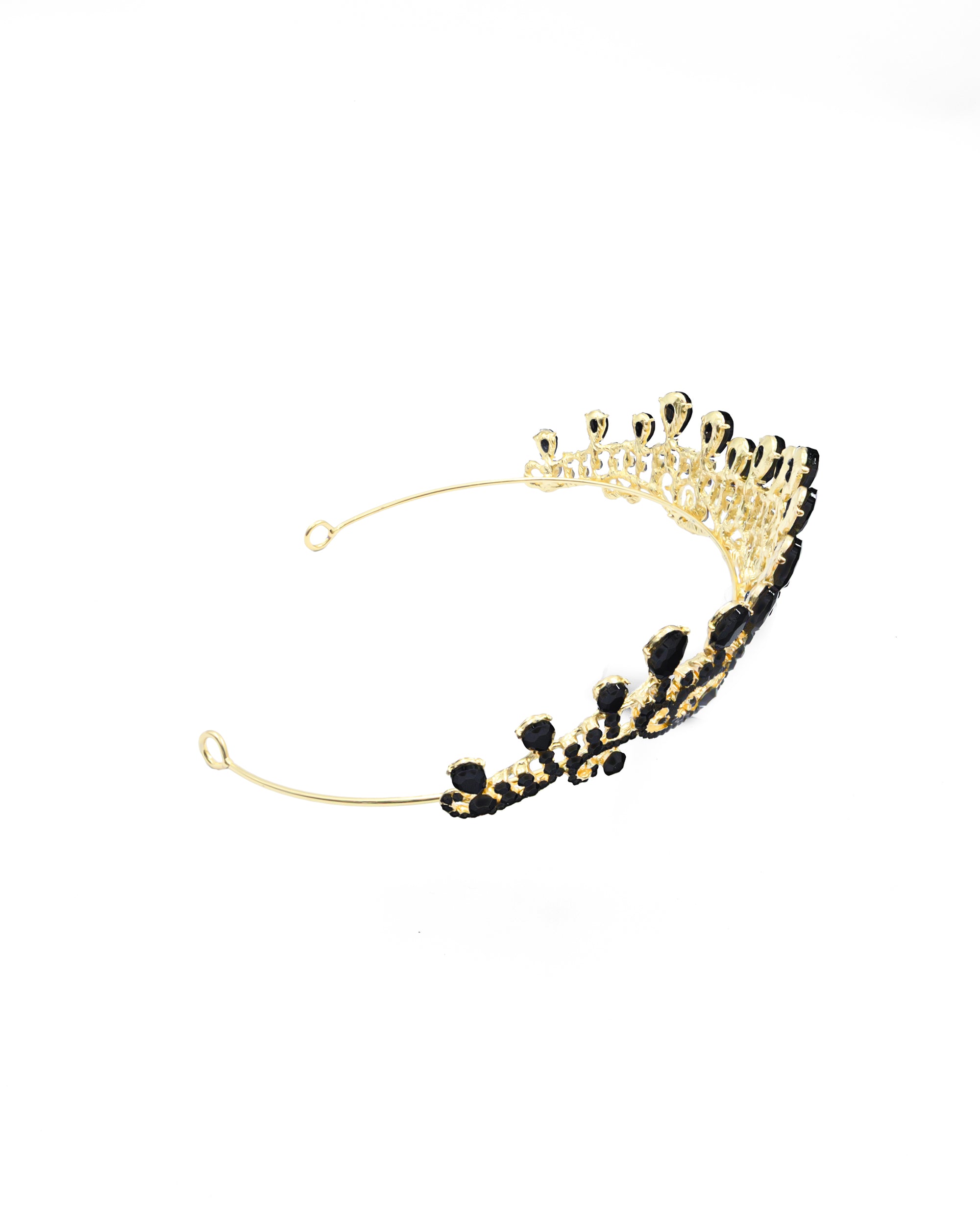 Corona Dorada de Diadema con piedras  - M234 Oro Laminado