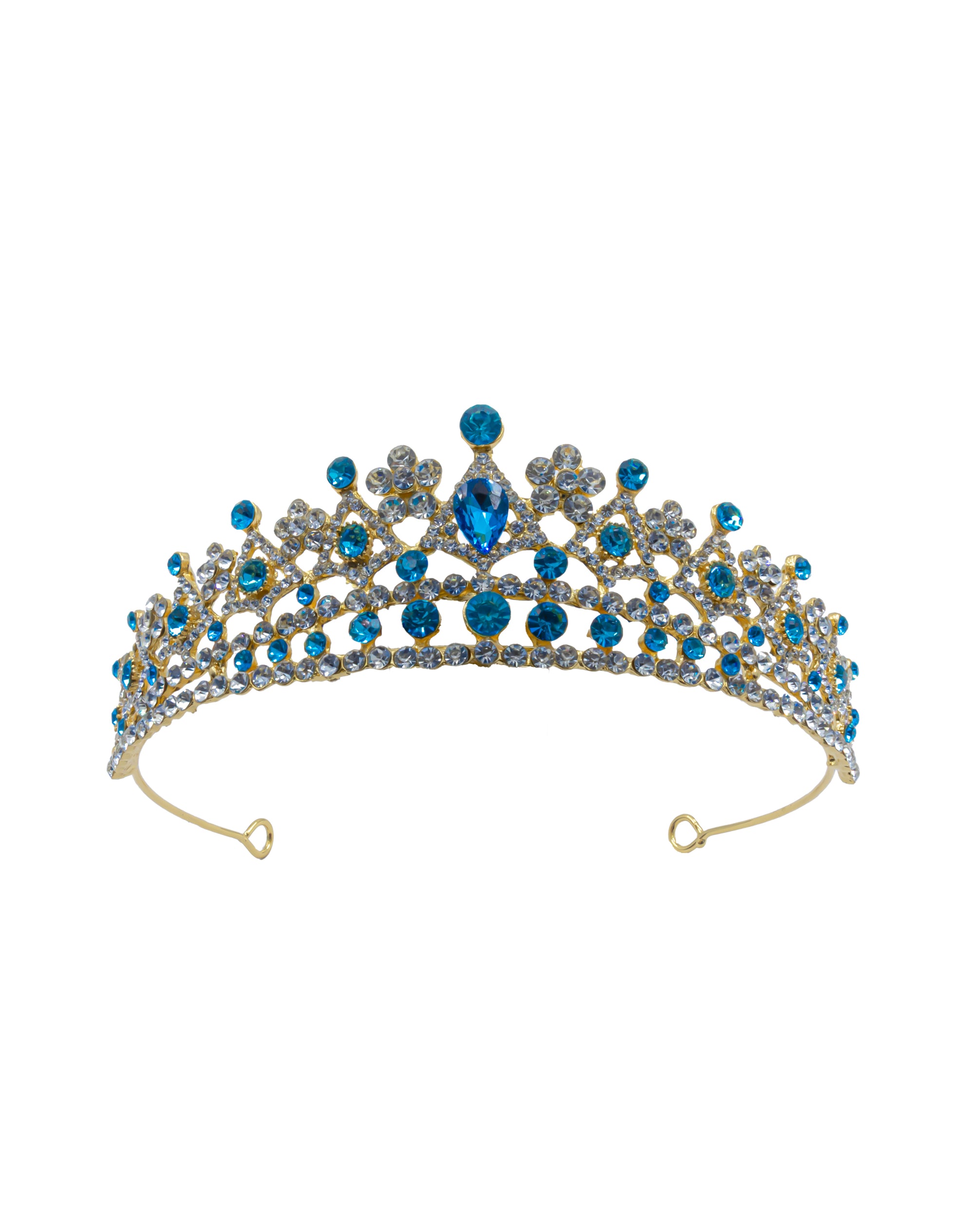 Corona Dorada de Diadema con piedras  - M237 Oro Laminado