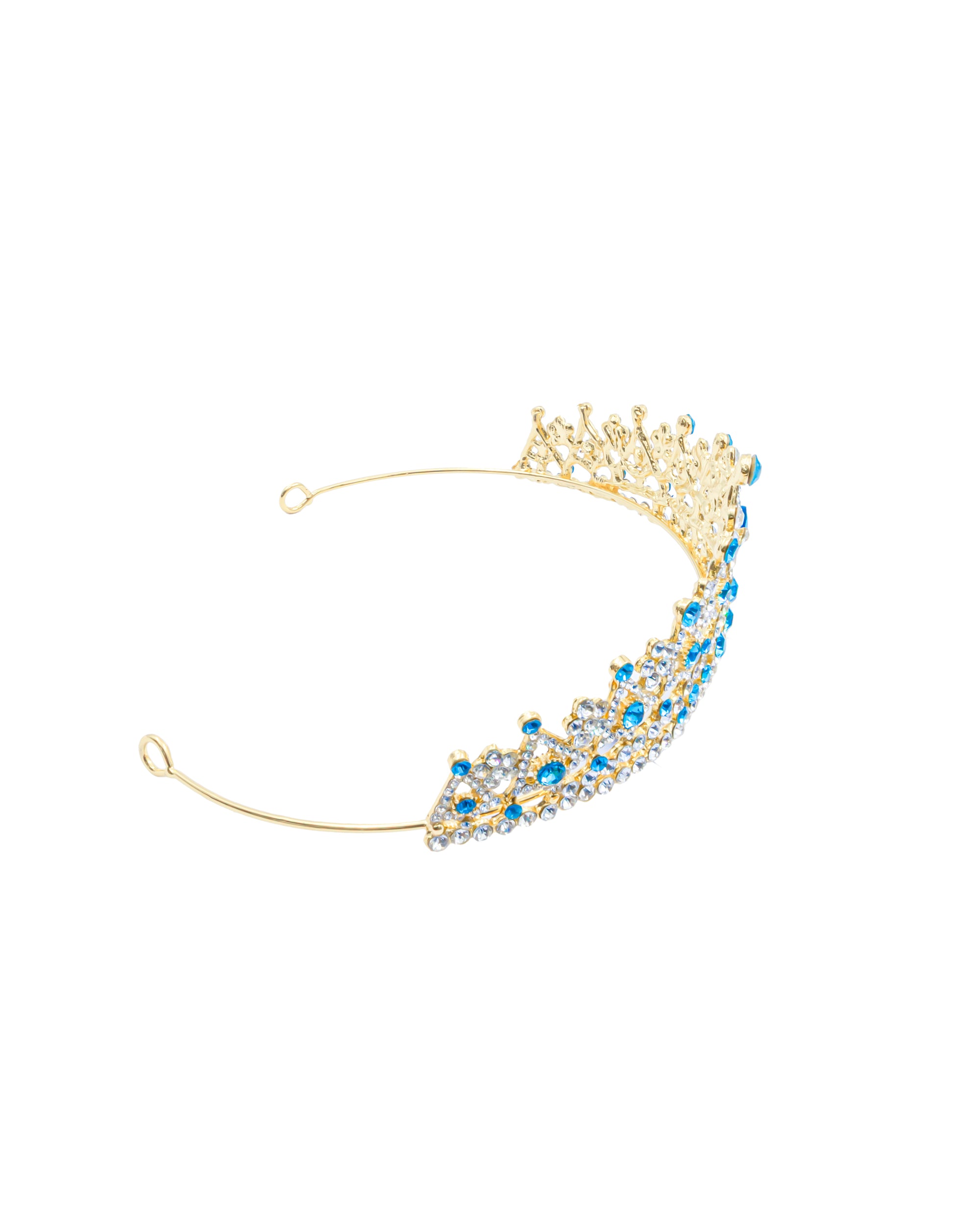 Corona Dorada de Diadema con piedras  - M237 Oro Laminado