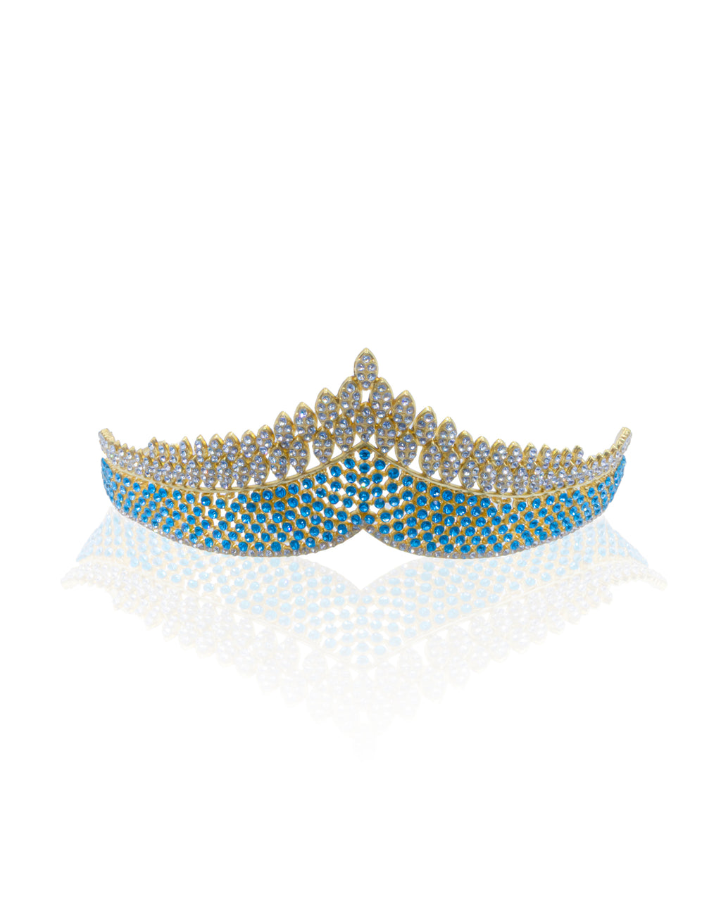 Corona Dorada de Diadema con piedras  - M236 Oro Laminado