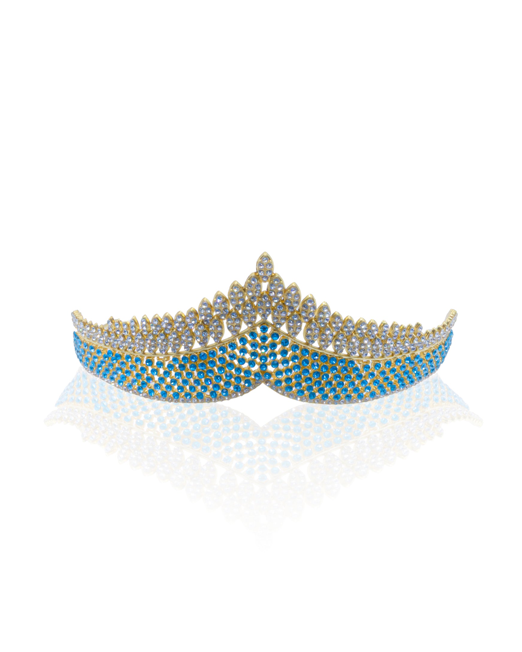 Corona Dorada de Diadema con piedras  - M236 Oro Laminado