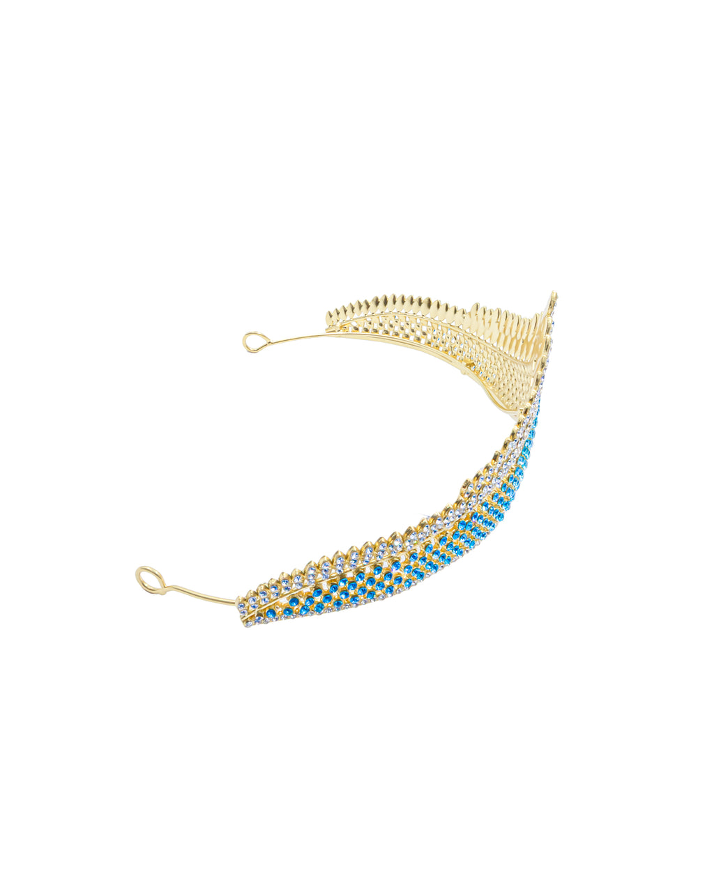 Corona Dorada de Diadema con piedras  - M236 Oro Laminado