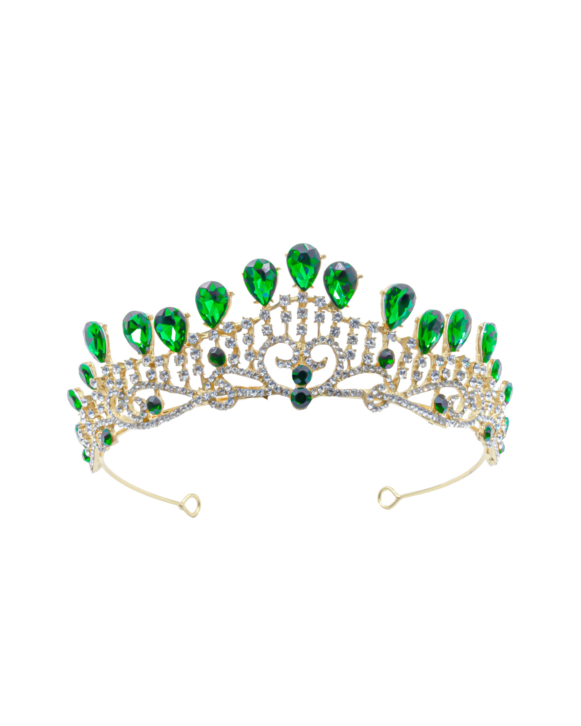Corona Dorada de Diadema con piedras  - M238 Oro Laminado