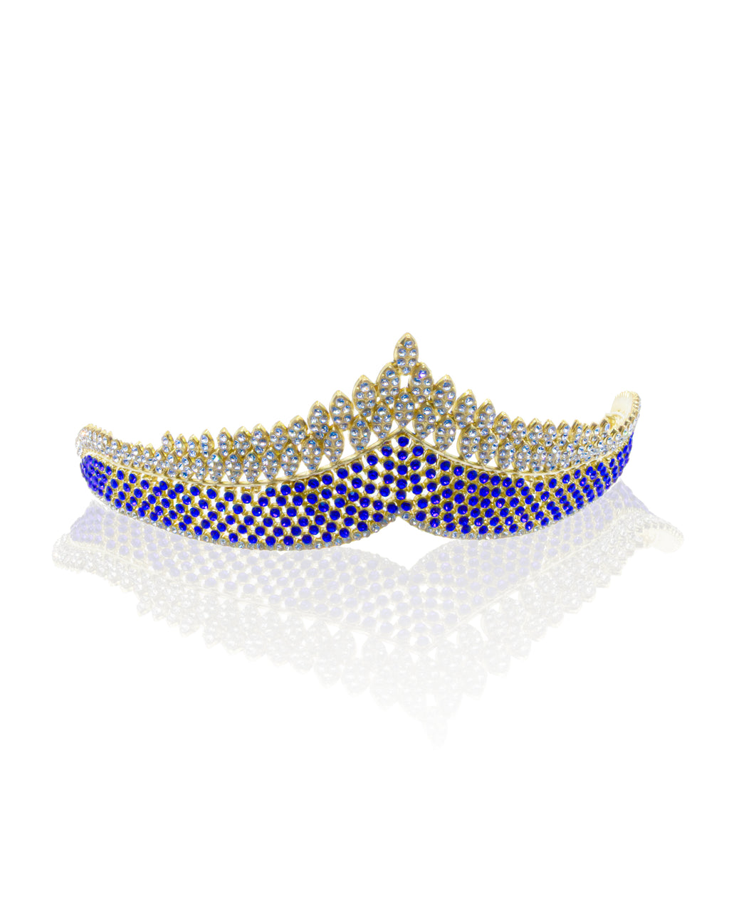 Corona Dorada de Diadema con piedras  - M239 Oro Laminado