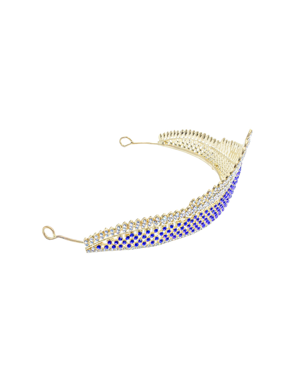 Corona Dorada de Diadema con piedras  - M239 Oro Laminado