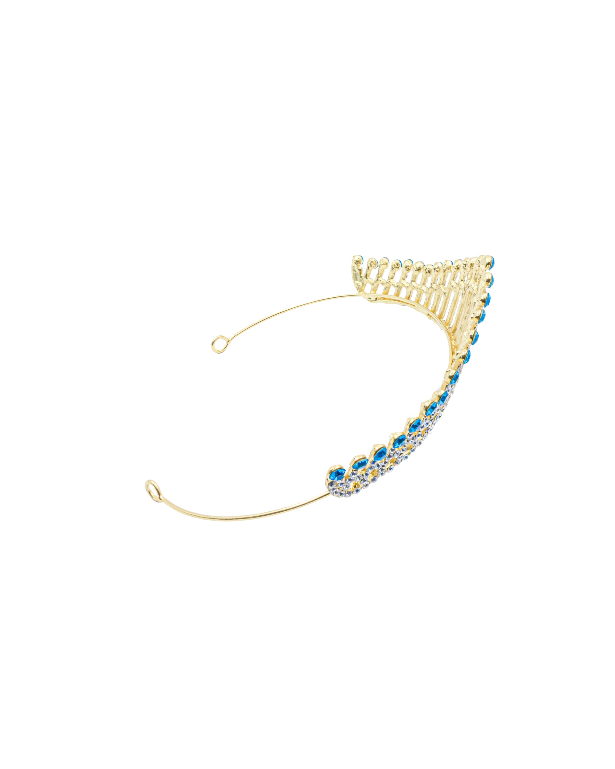 Corona Dorada de Diadema con piedras  - M241 Oro Laminado