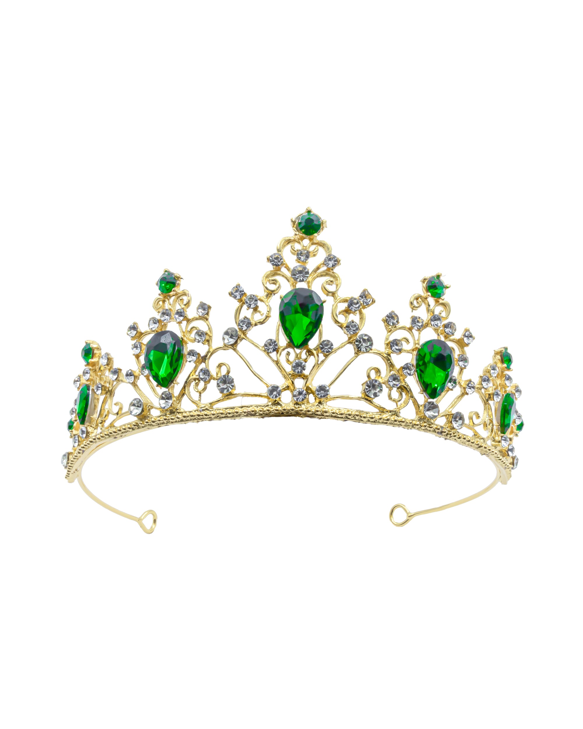 Corona Dorada de Diadema con piedras  - M243 Oro Laminado