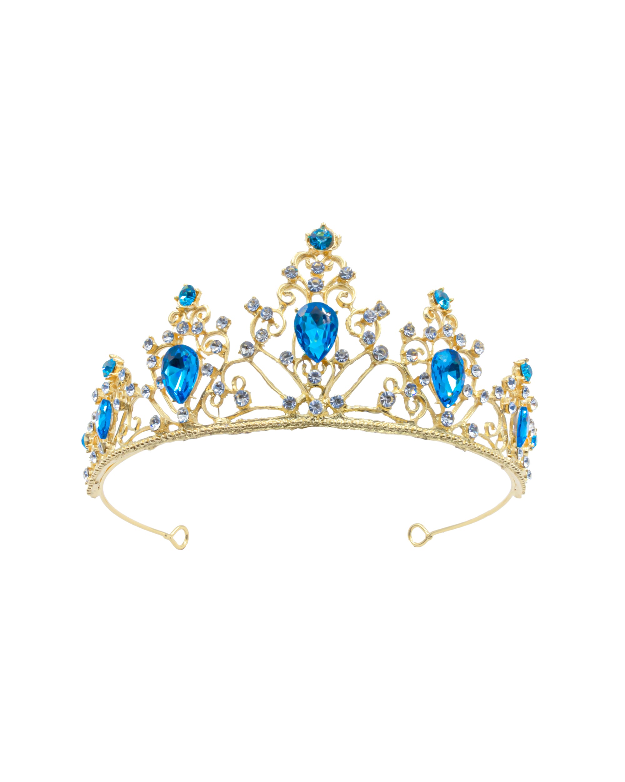 Corona Dorada de Diadema con piedras  - M245 Oro Laminado