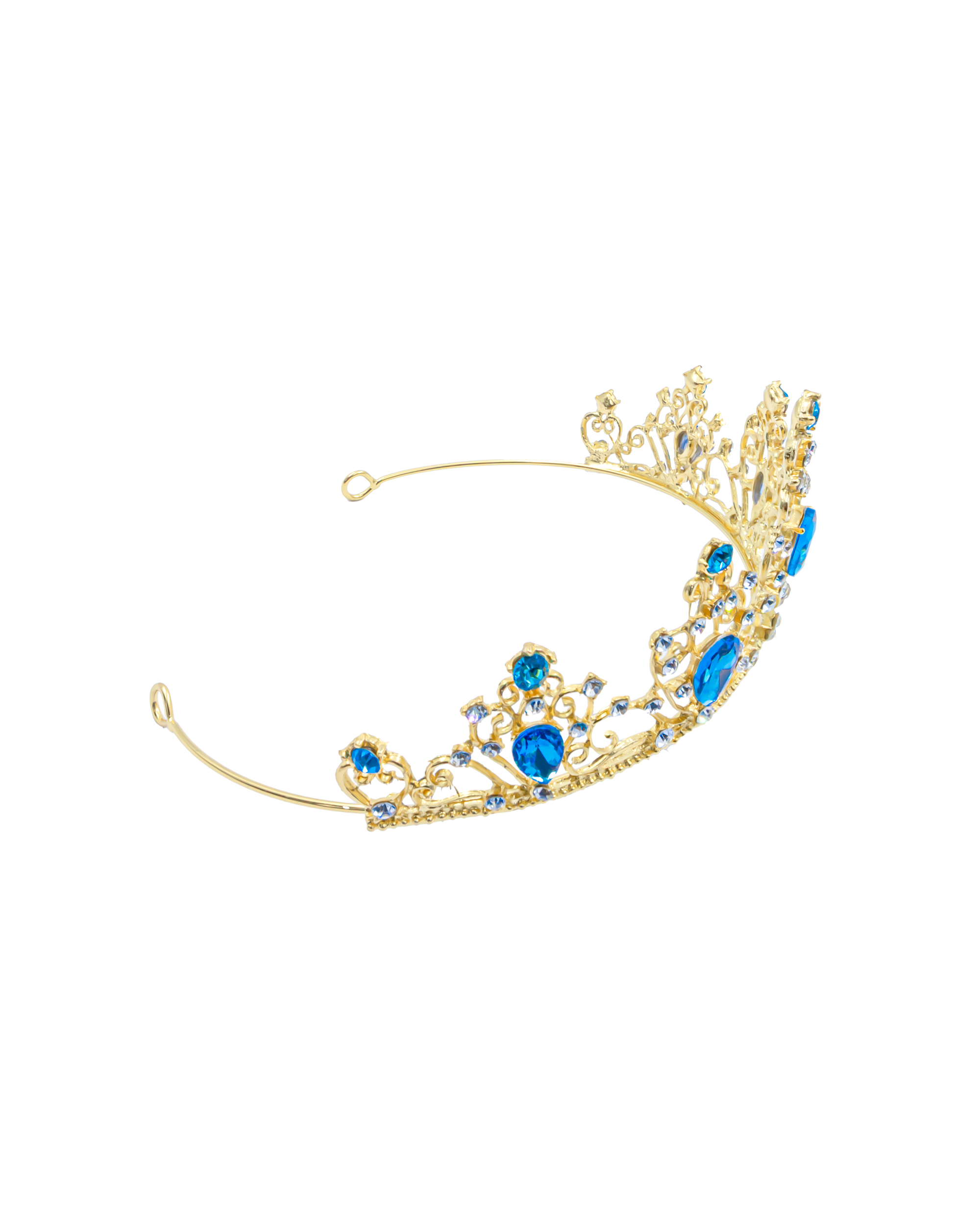 Corona Dorada de Diadema con piedras  - M245 Oro Laminado