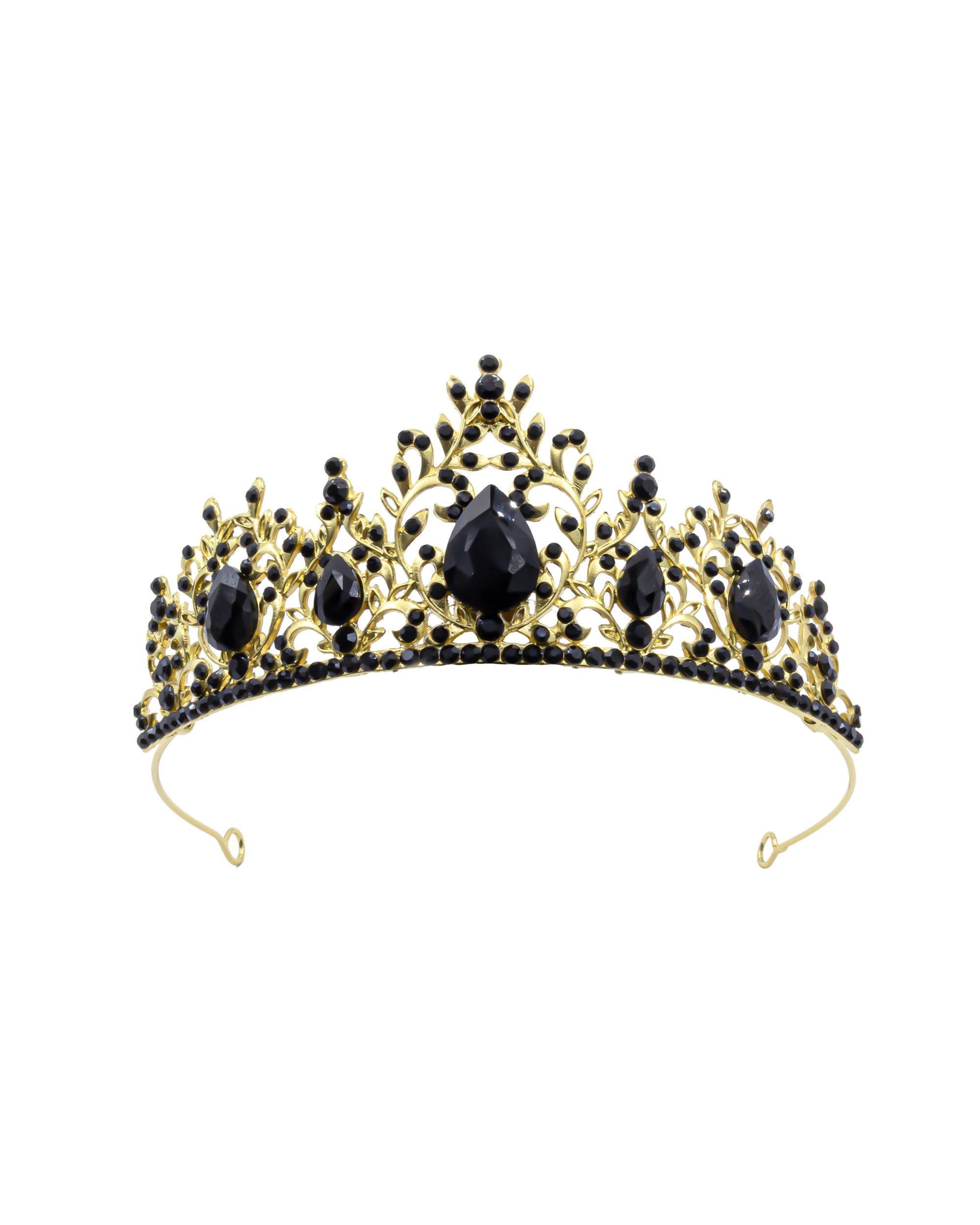 Corona Dorada de Diadema con piedras  - M246 Oro Laminado