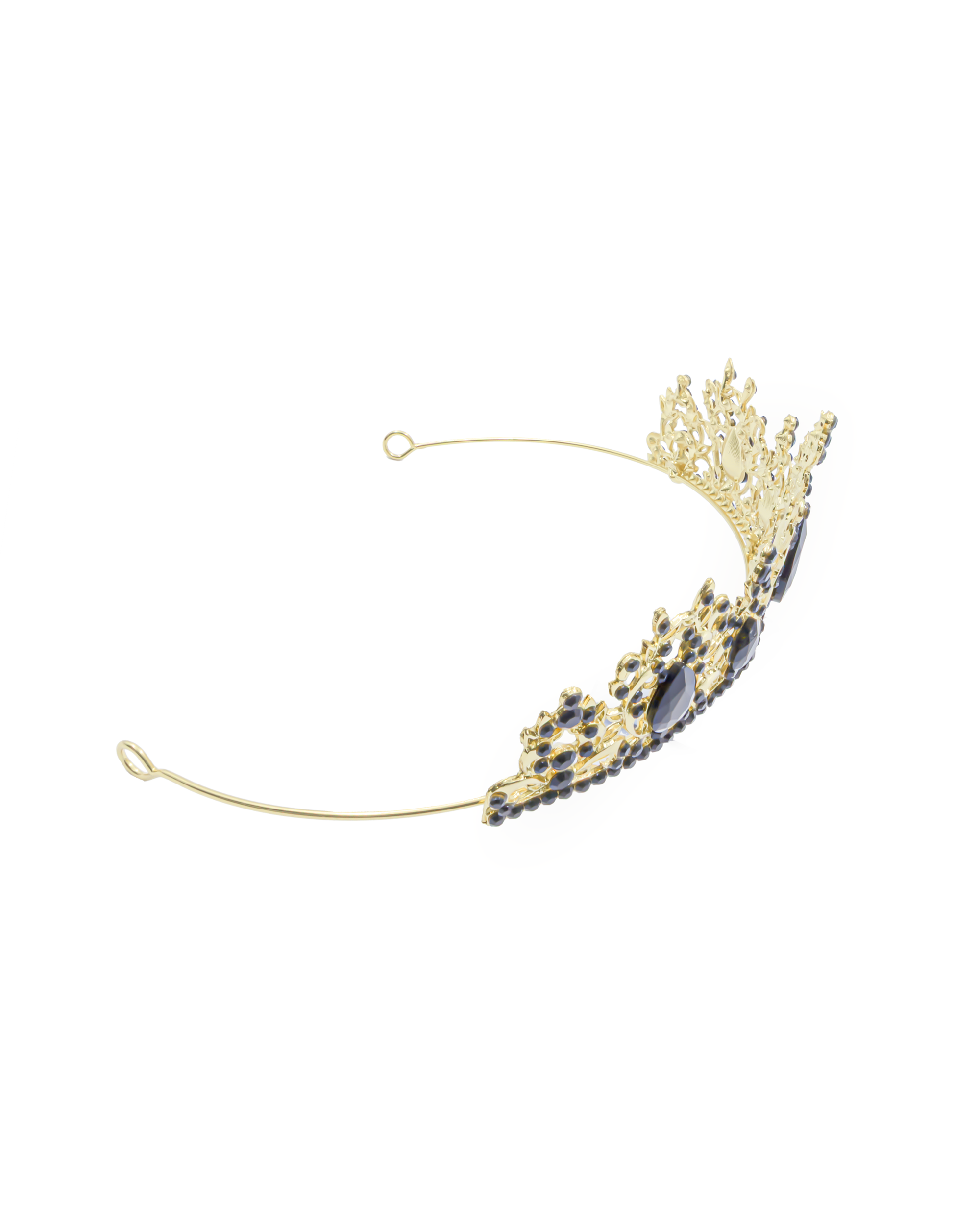 Corona Dorada de Diadema con piedras  - M246 Oro Laminado