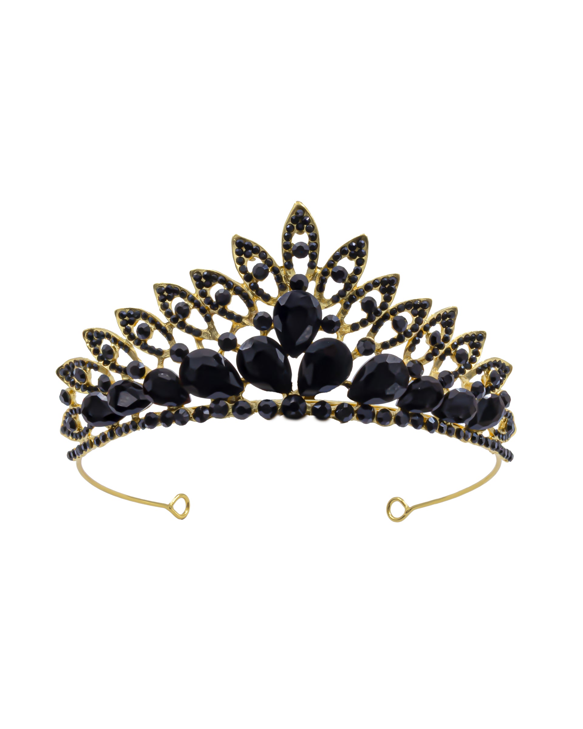 Corona Dorada de Diadema con piedras  - M247 Oro Laminado
