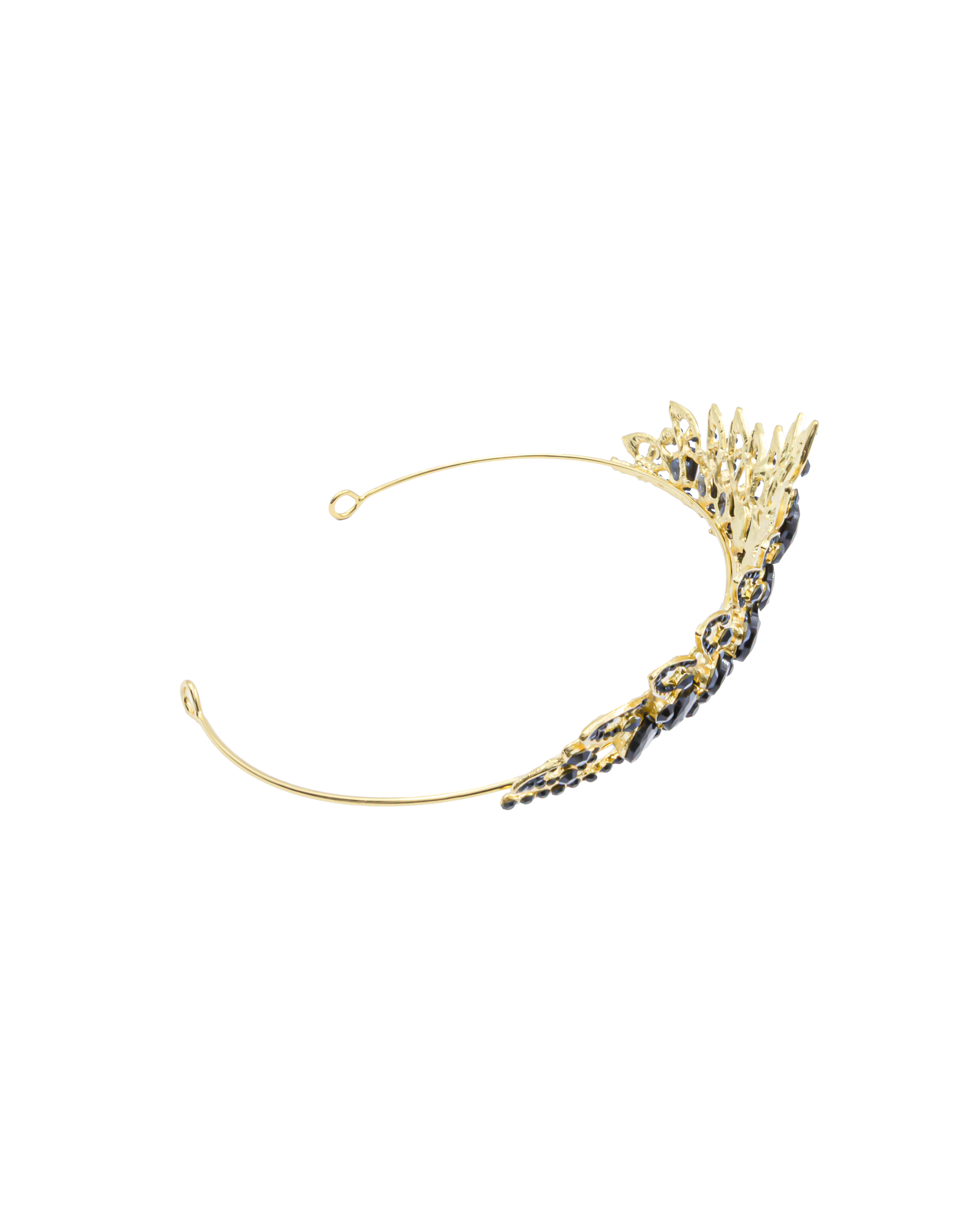 Corona Dorada de Diadema con piedras  - M247 Oro Laminado