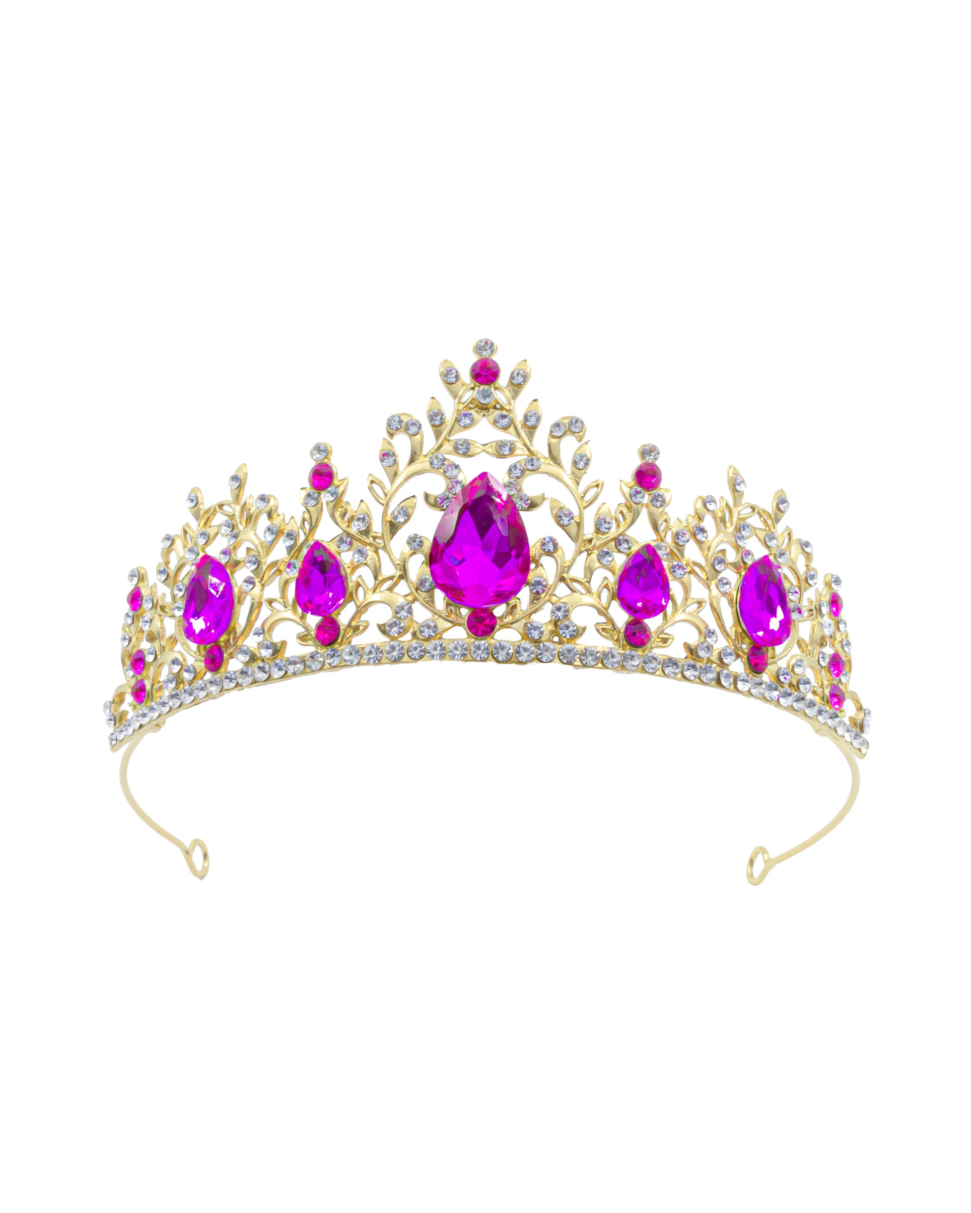 Corona Dorada de Diadema con piedras  - M248 Oro Laminado