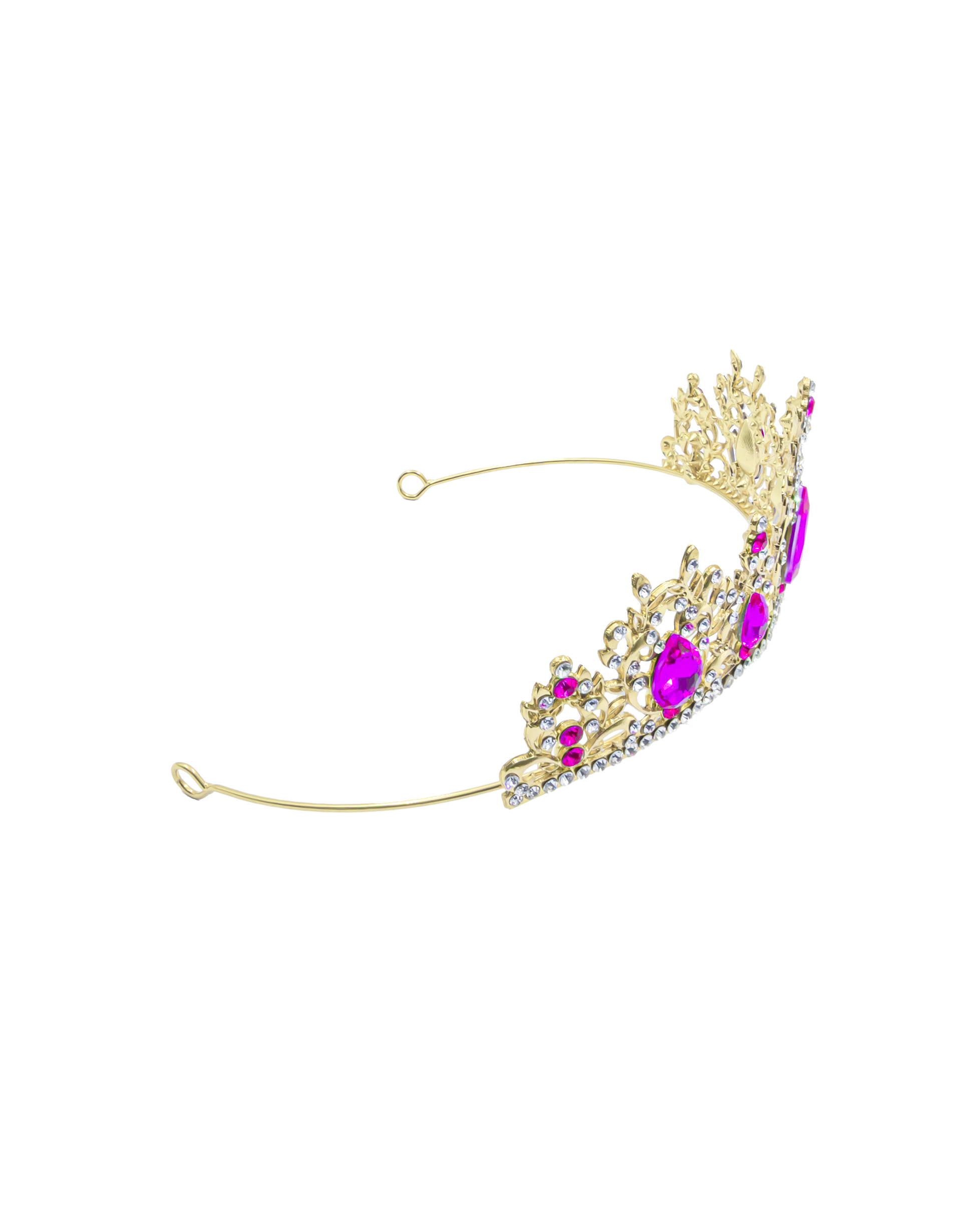 Corona Dorada de Diadema con piedras  - M248 Oro Laminado