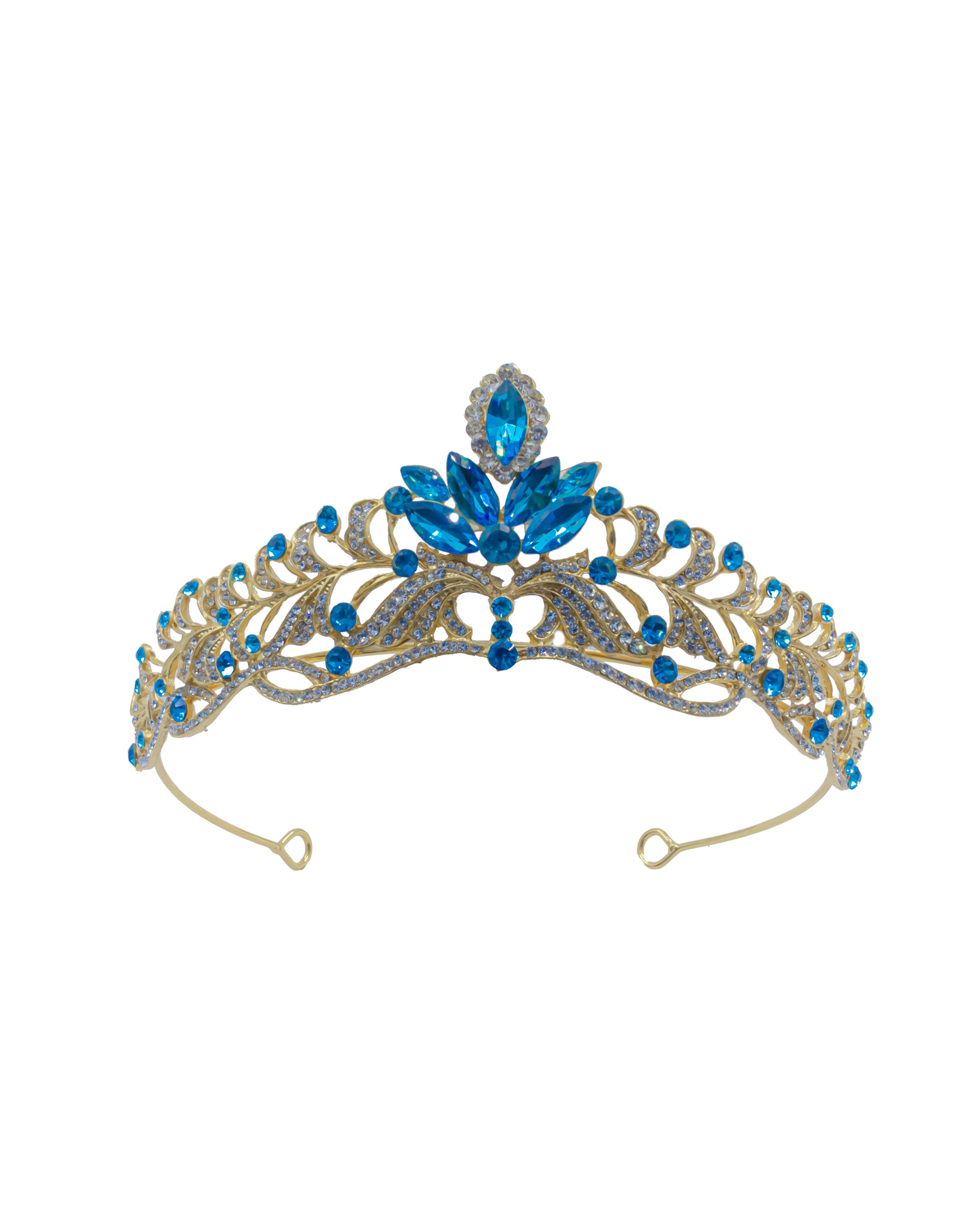 Corona Dorada de Diadema con piedras  - M251 Oro Laminado