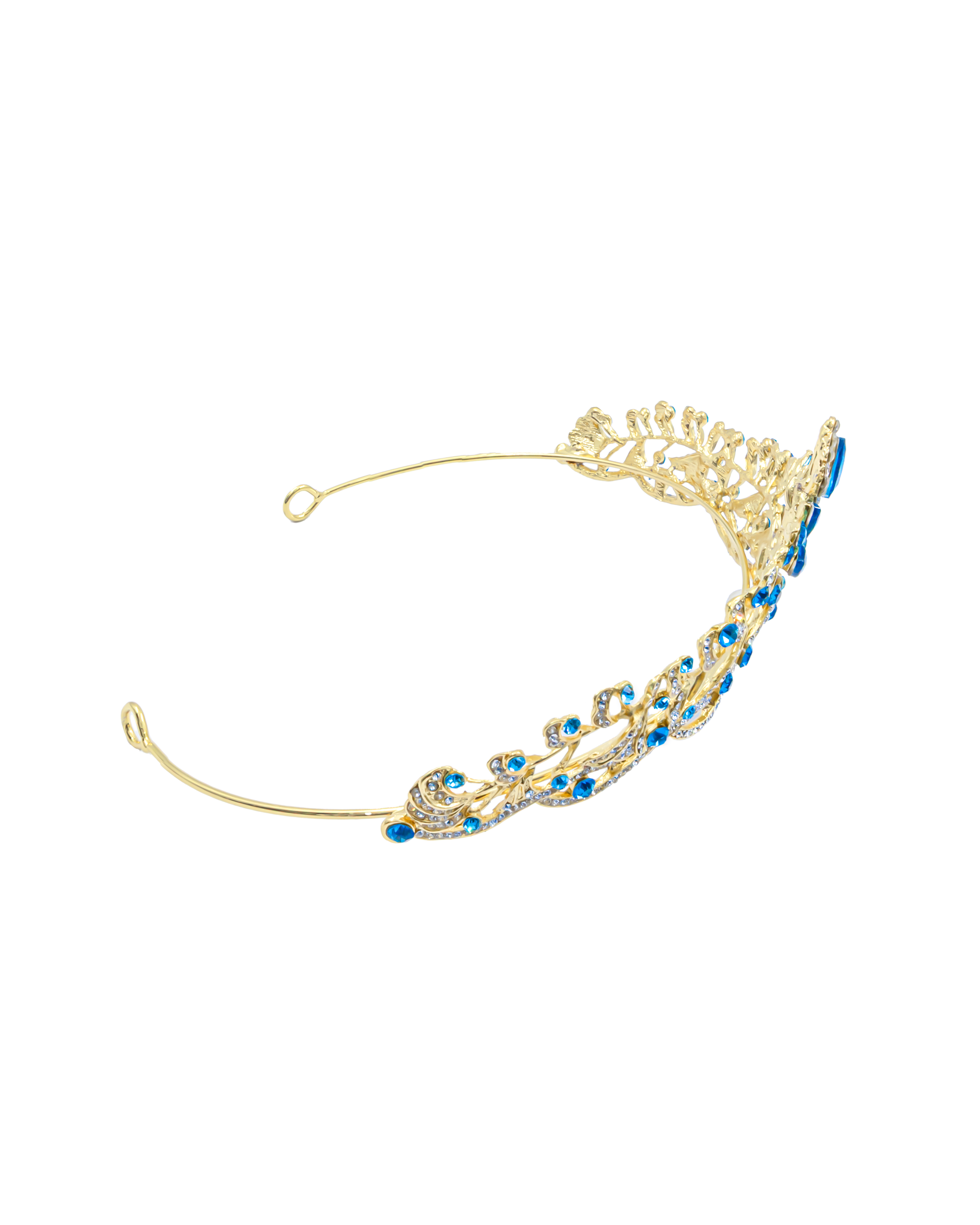 Corona Dorada de Diadema con piedras  - M251 Oro Laminado