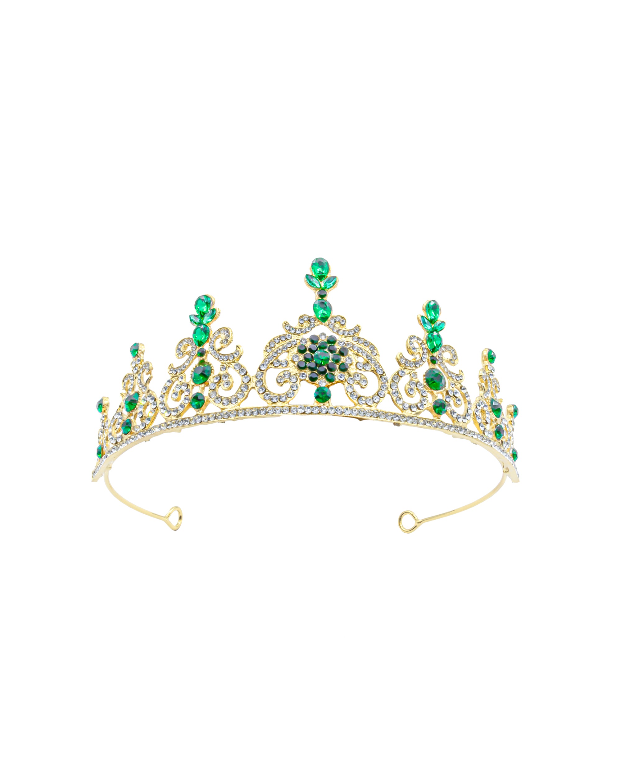 Corona Dorada de Diadema con piedras  - M252 Oro Laminado