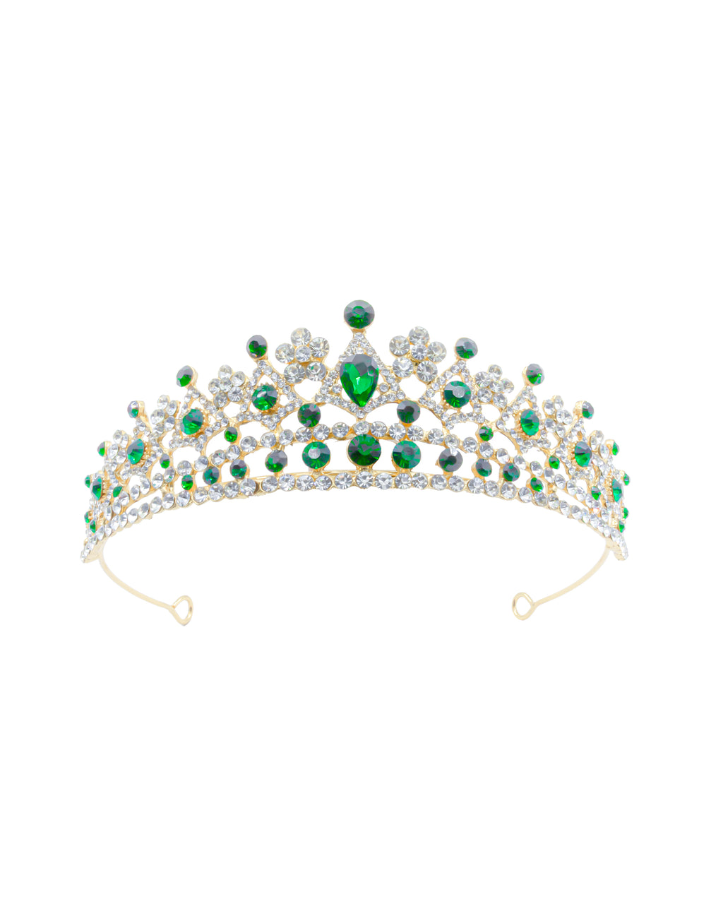 Corona Dorada de Diadema con piedras  - M254 Oro Laminado