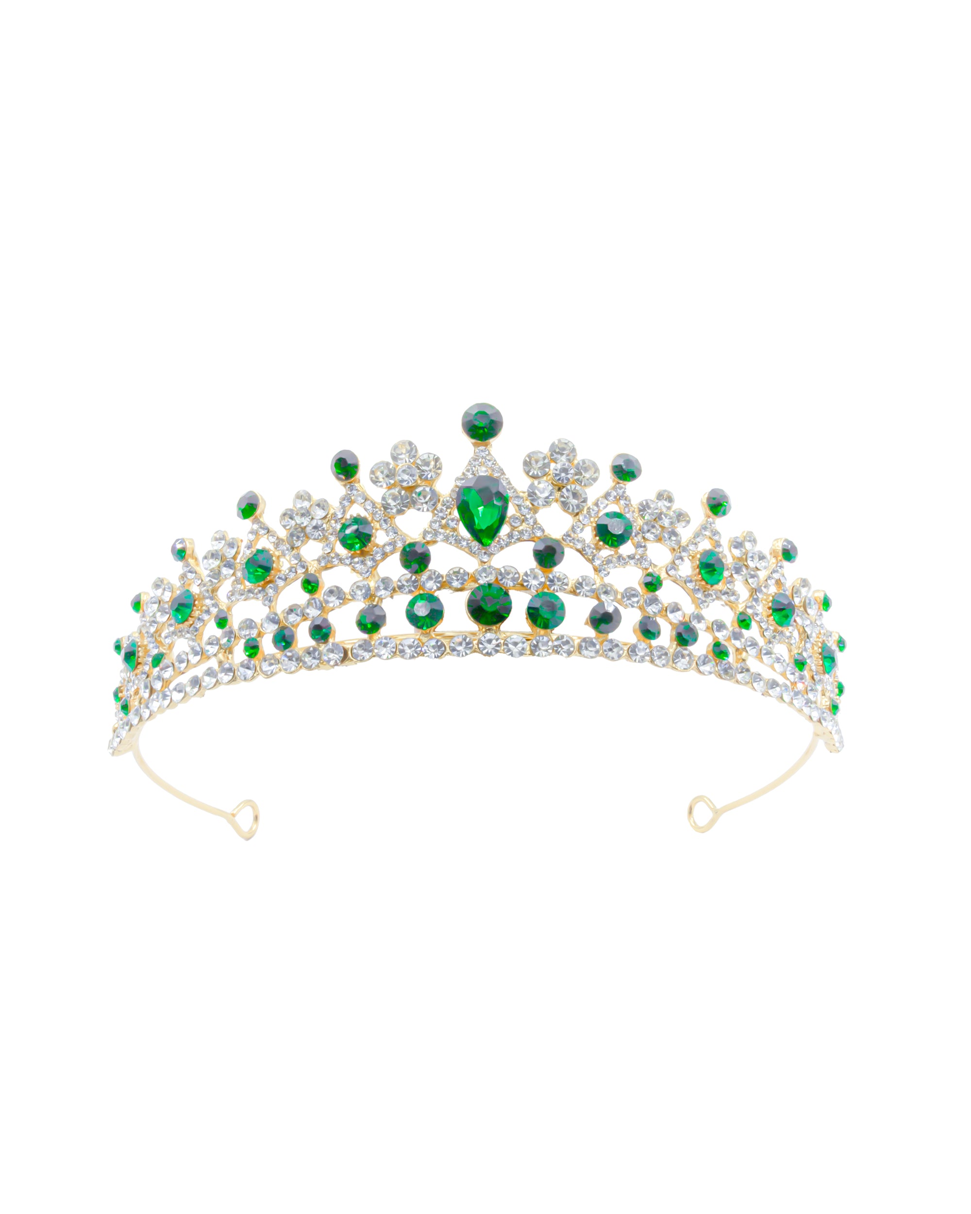 Corona Dorada de Diadema con piedras  - M254 Oro Laminado