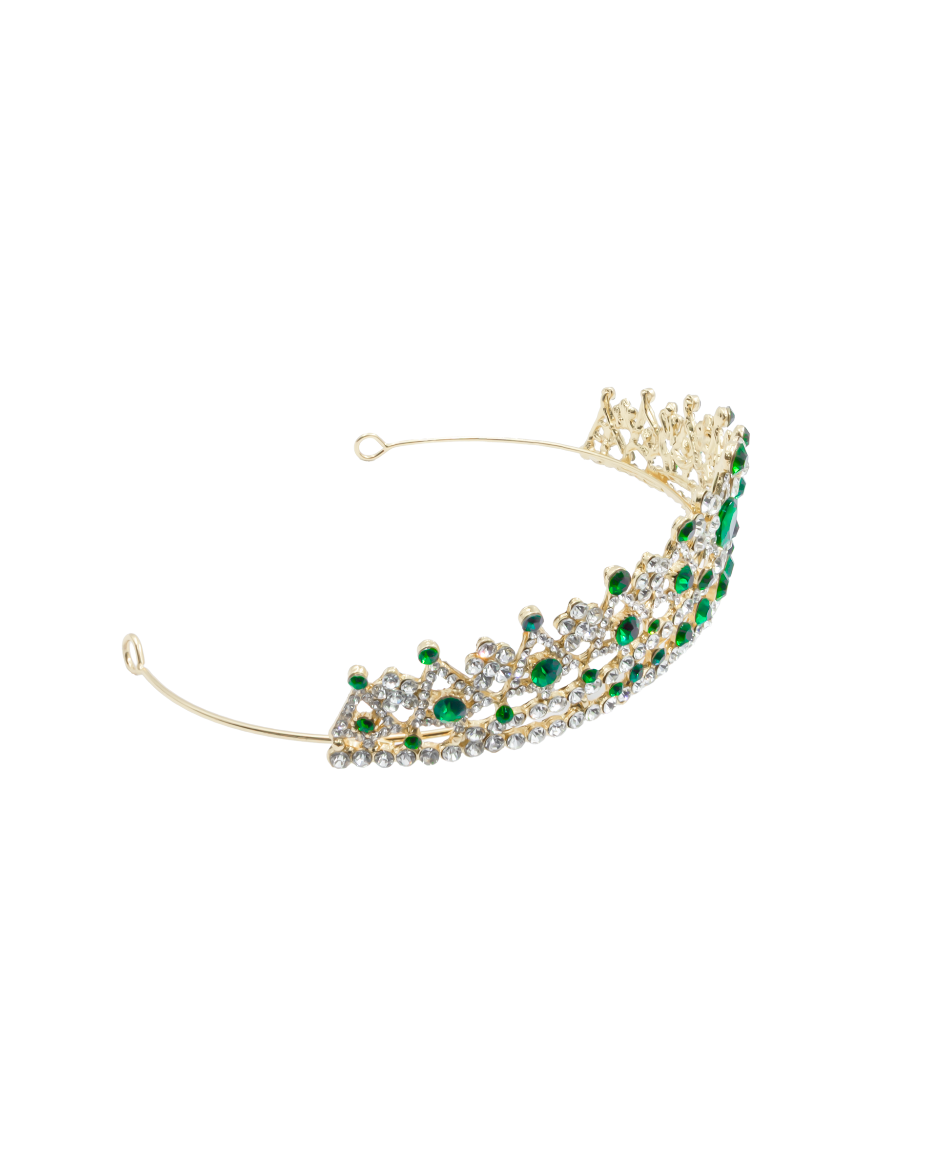 Corona Dorada de Diadema con piedras  - M254 Oro Laminado