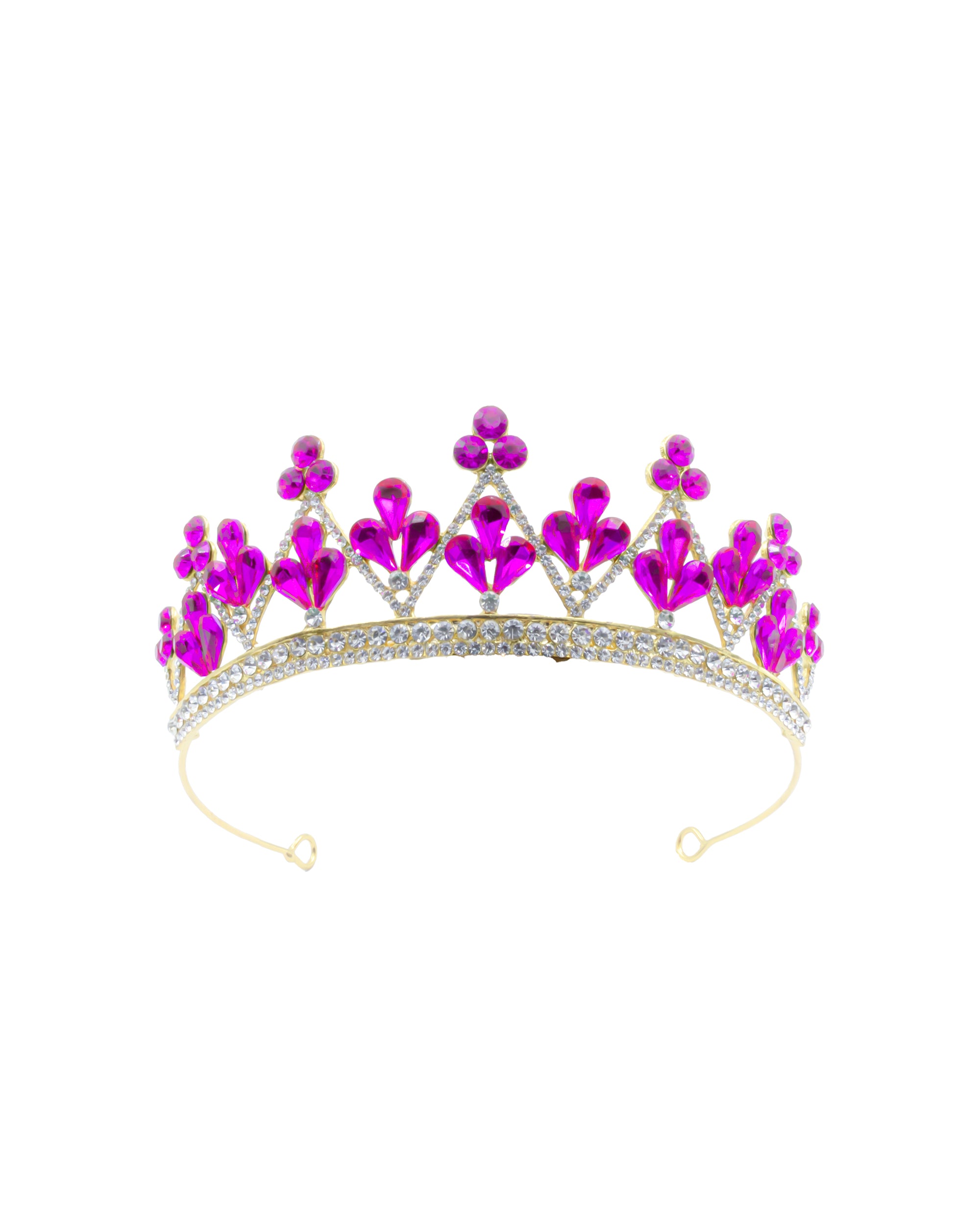 Corona Dorada de Diadema con piedras  - M255 Oro Laminado