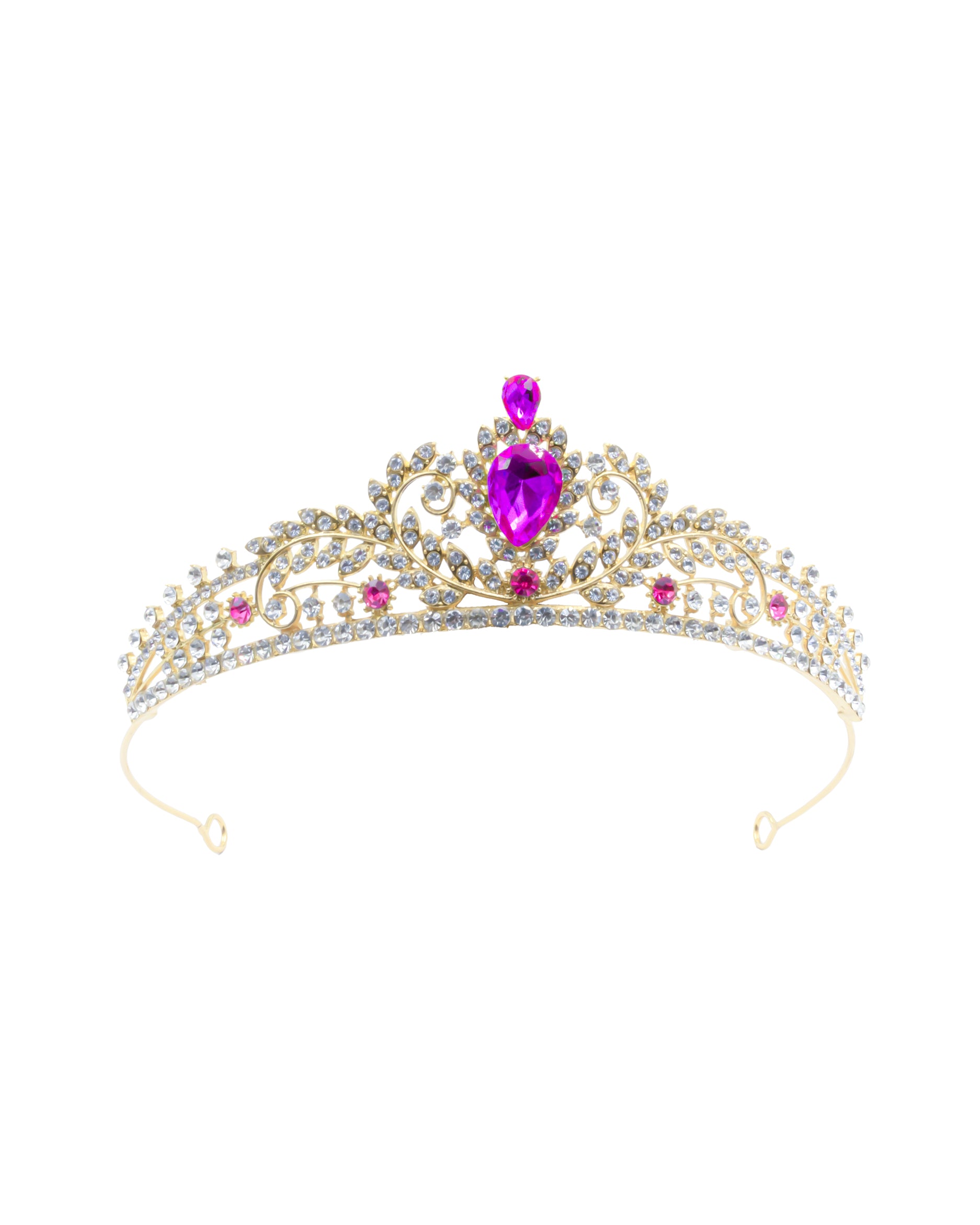 Corona Dorada de Diadema con piedras  - M256 Oro Laminado