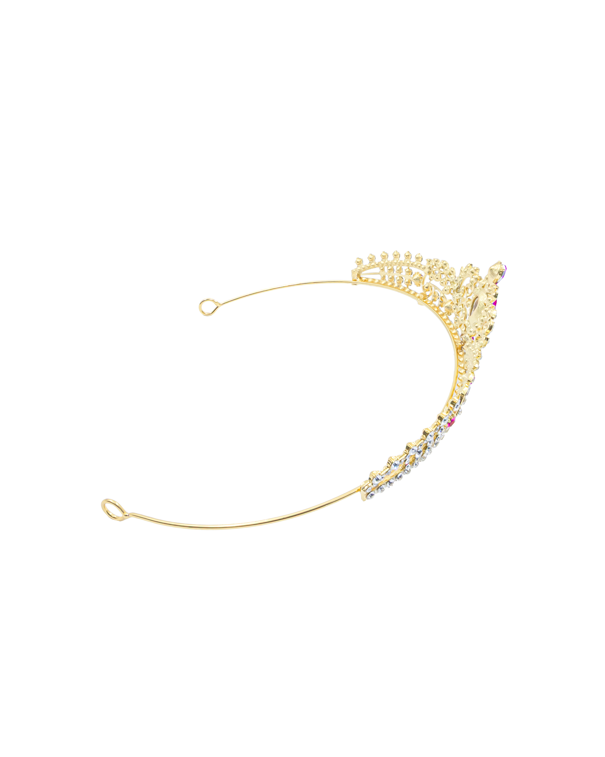 Corona Dorada de Diadema con piedras  - M256 Oro Laminado
