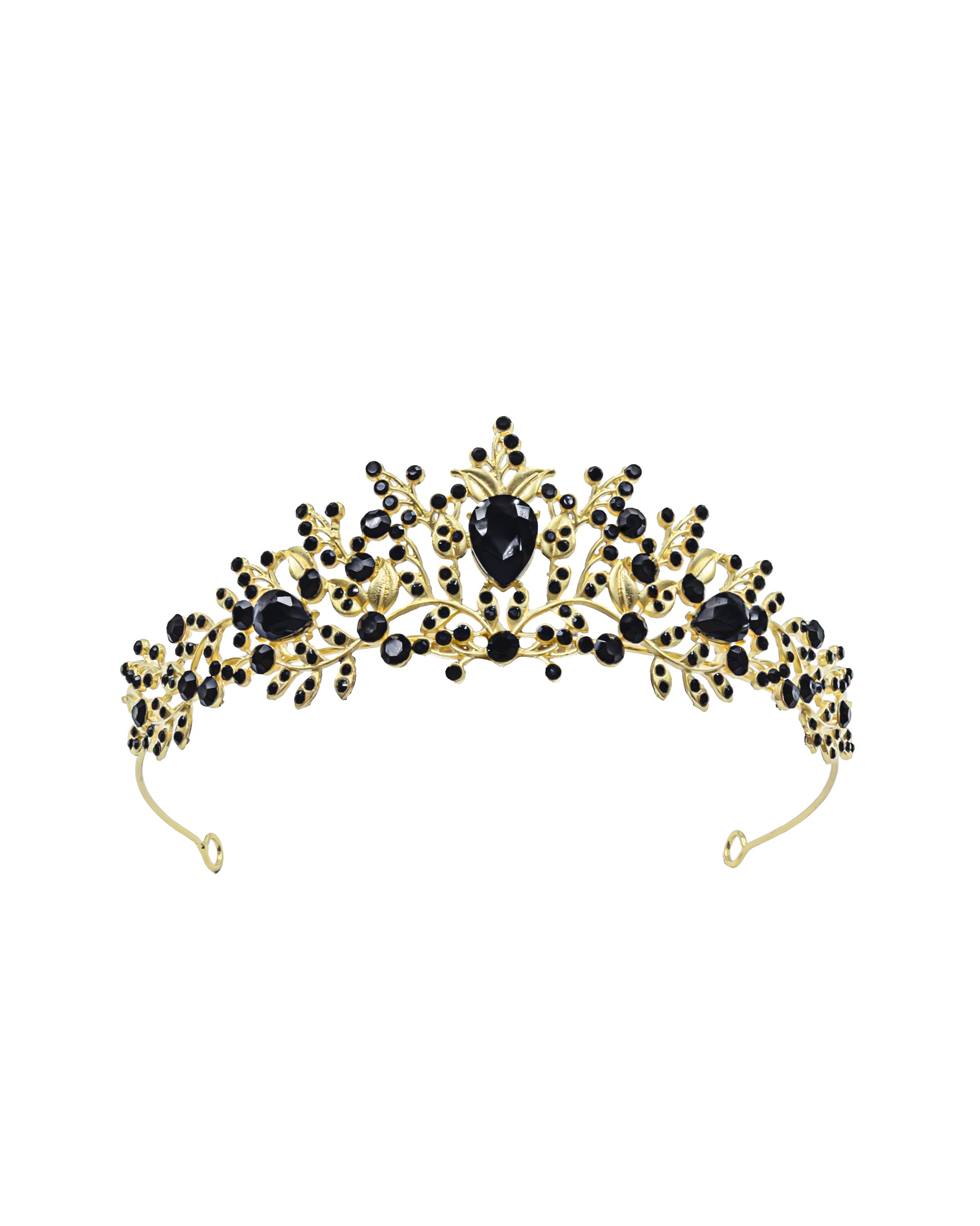 Corona Dorada de Diadema con piedras  - M258 Oro Laminado
