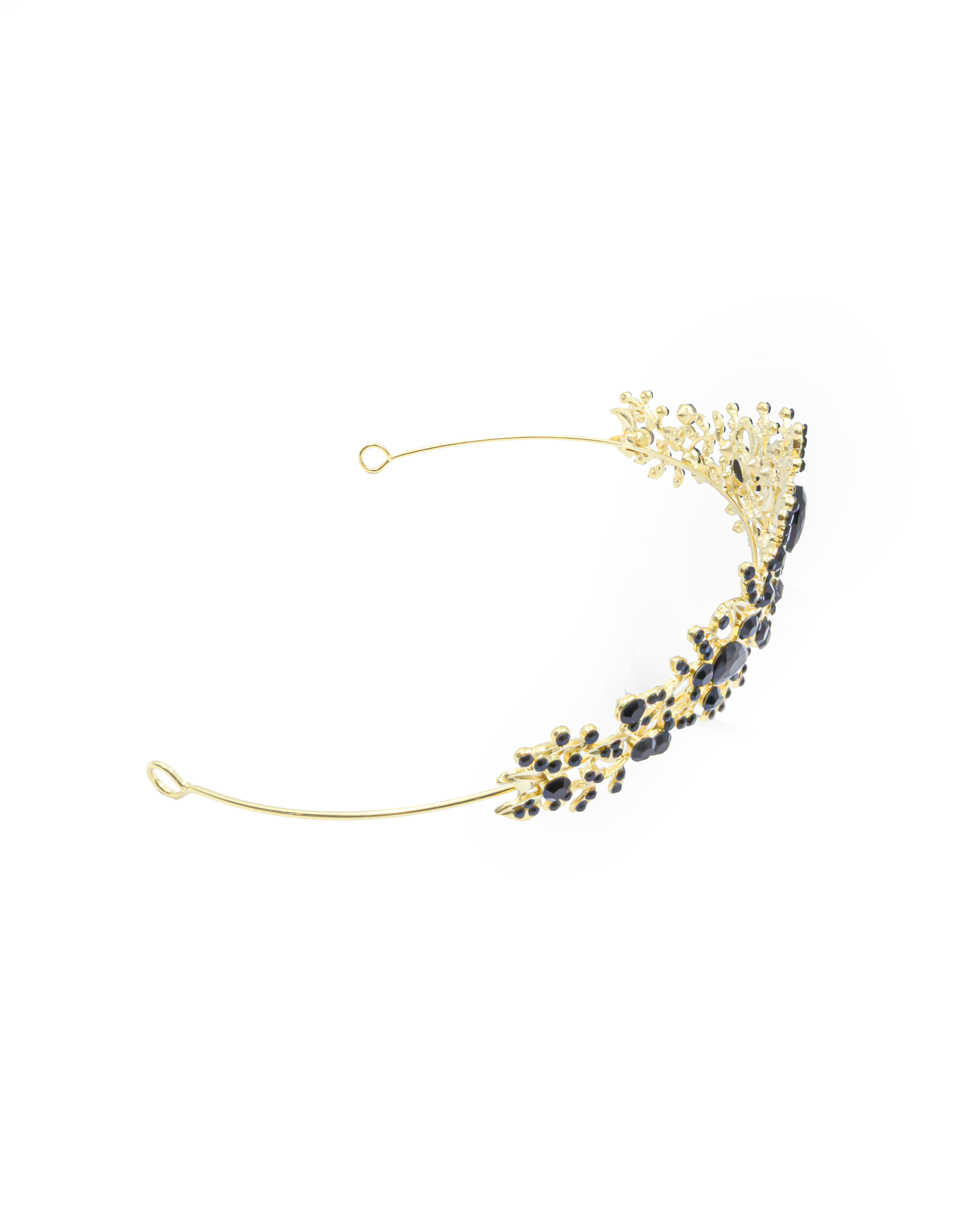 Corona Dorada de Diadema con piedras  - M258 Oro Laminado