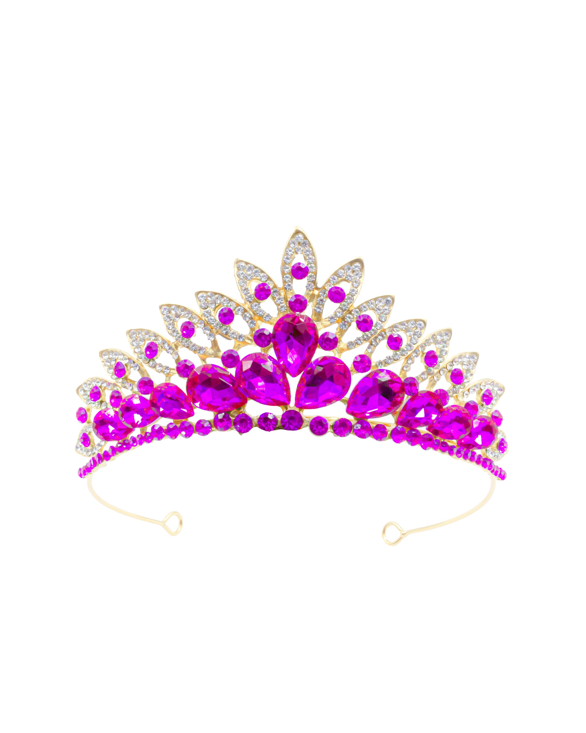 Corona Dorada de Diadema con piedras  - M259 Oro Laminado
