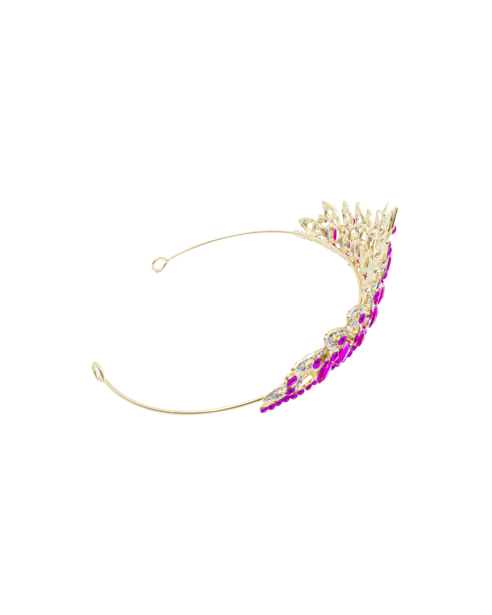 Corona Dorada de Diadema con piedras  - M259 Oro Laminado